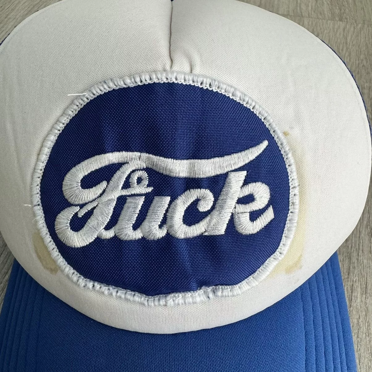 Vintage Hats Vintage Fuck Cap Blue