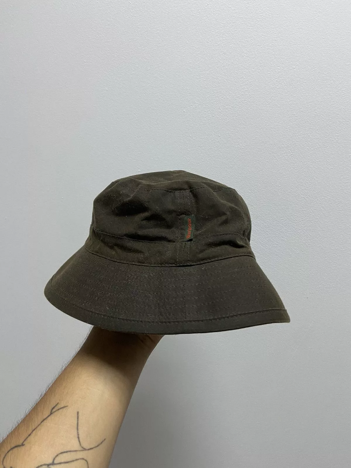 Barbour Hats Barbour × Vintage Barbour Panama Hat Vintage Small Logo Burberry Check Black Streetwear