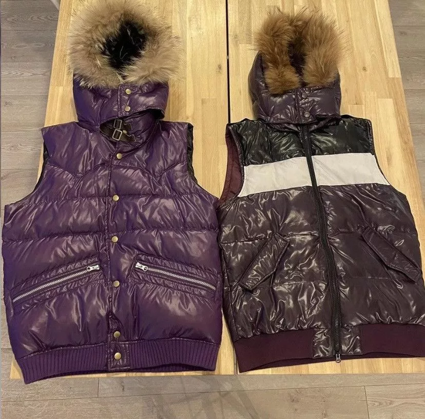 PPFM Light Jackets PPFM SLEEVELESS FUR HOOD JACKET Purple