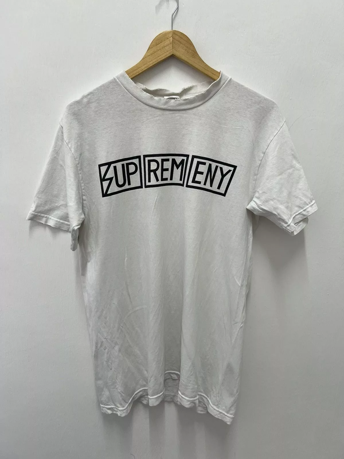 Supreme Short Sleeve T Shirts Supreme × Vintage Vintage Distressed Supreme NY shirt White Streetwear
