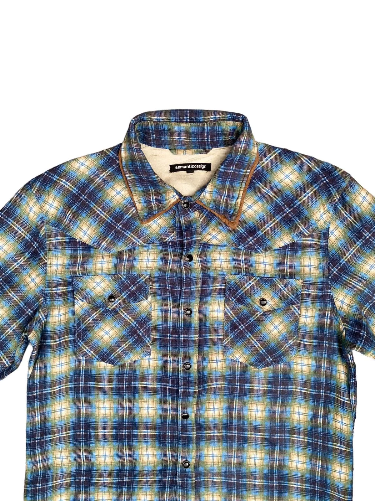 Seditionaries Shirts Button Ups Seditionaries × semanticdesign Rare Vintage Brand Semantic Design Checkered Shirt 1990s Green