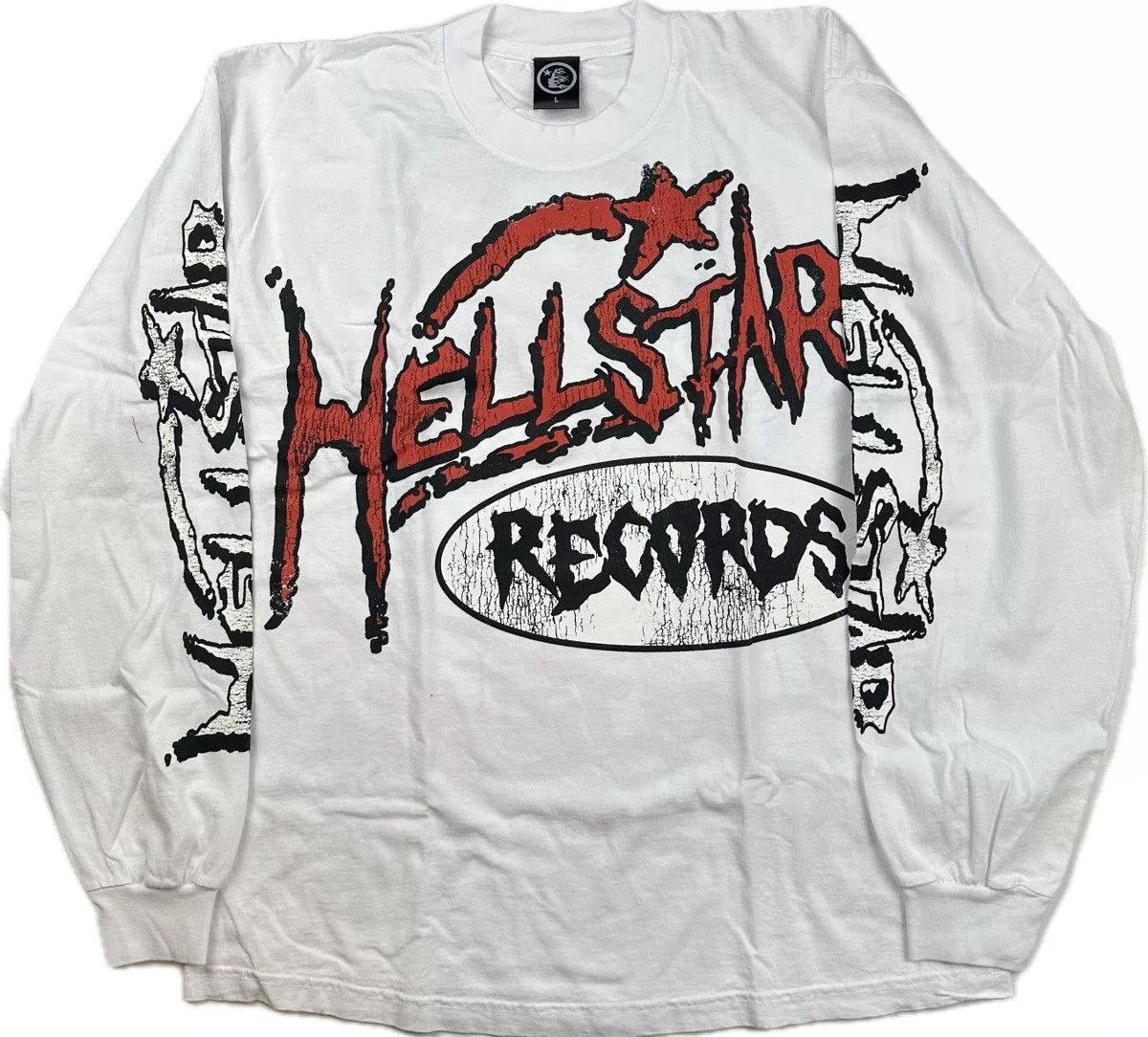 HELLSTAR Long Sleeve T Shirts Hellstar Records Long Sleeve White