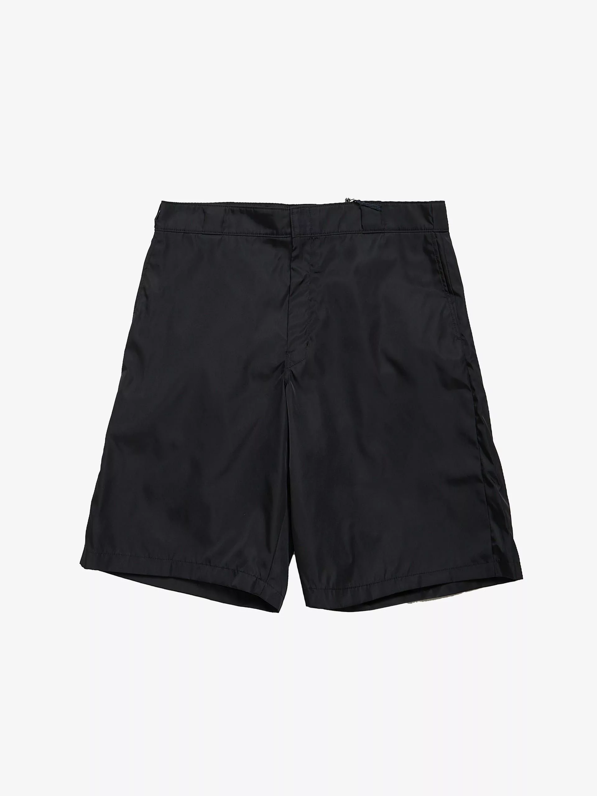 Prada Shorts Prada Black Zipped Logo Patched Polyamide Shorts