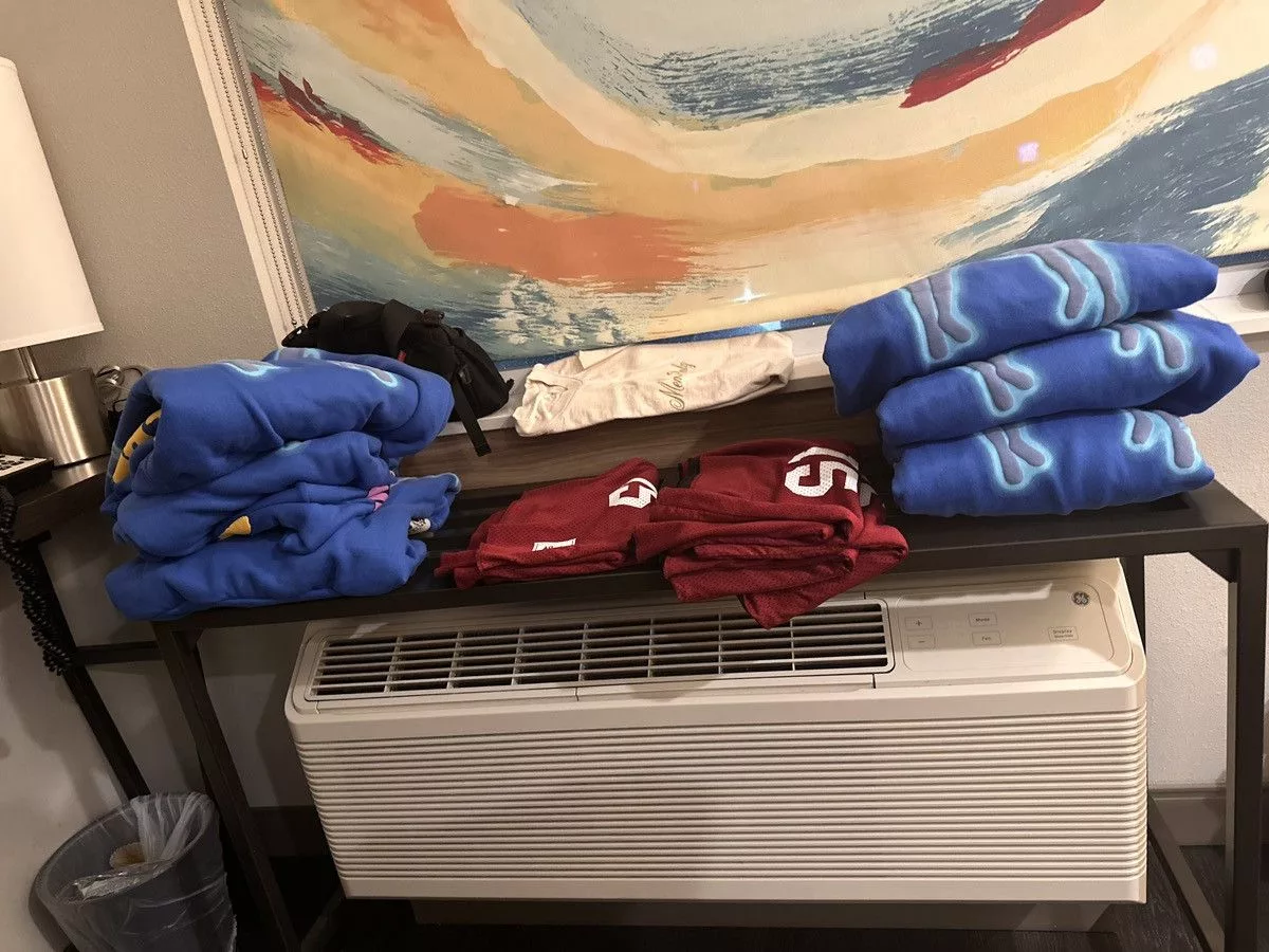 Drake Sweatshirts Hoodies Drake × October's Very Own Drake For All The Dogs Blue Hoodie sz L FATD Big As The What Streetwear