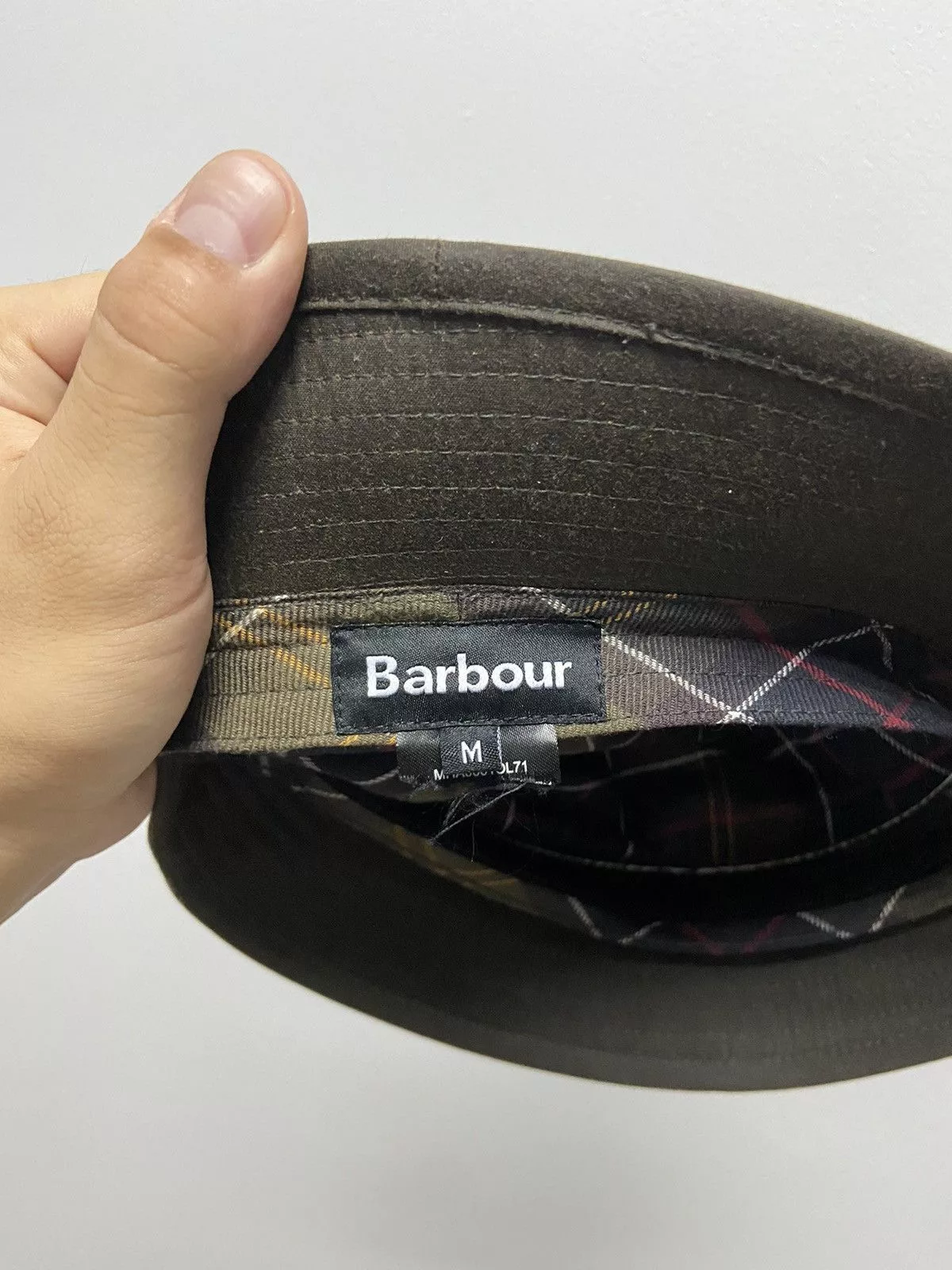 Barbour Hats Barbour × Vintage Barbour Panama Hat Vintage Small Logo Burberry Check Black Streetwear