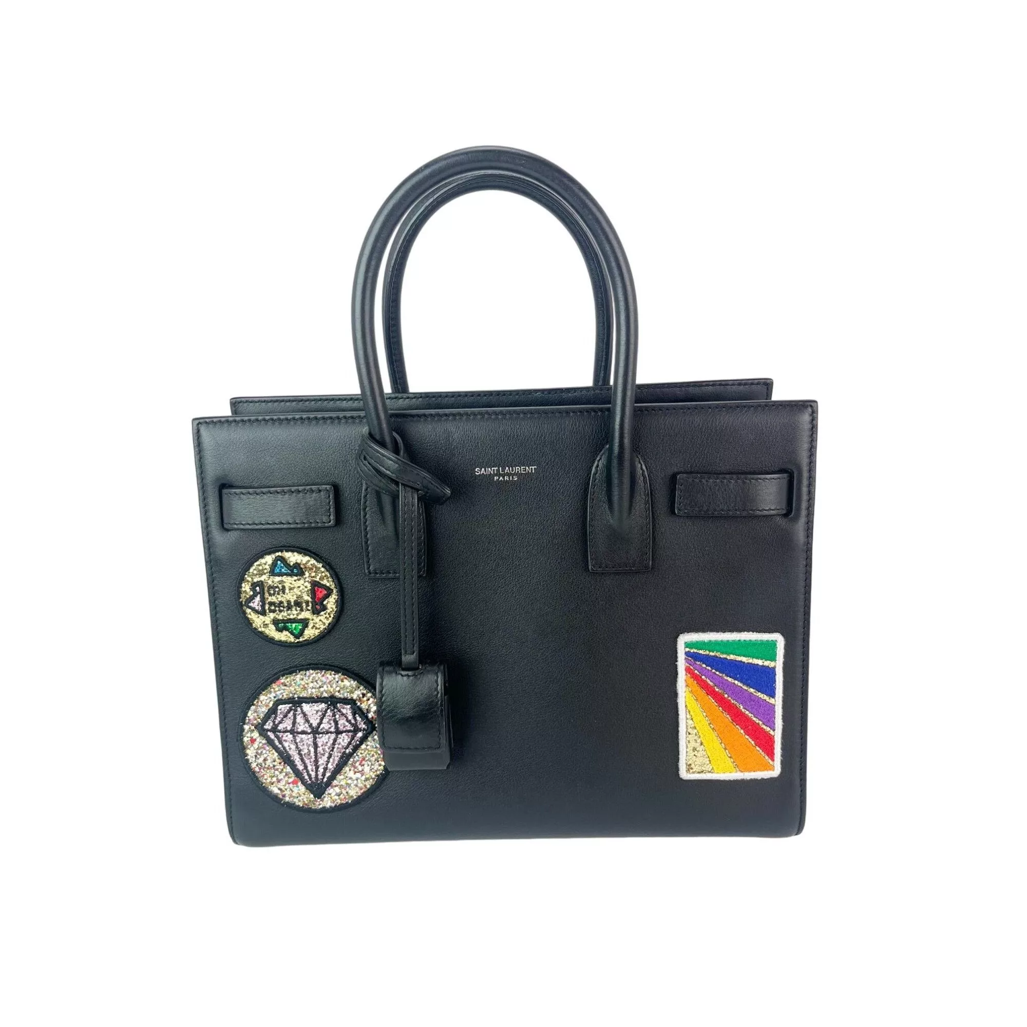 Yves Saint Laurent Tote Bags Yves Saint Laurent Saint Laurent Sac De Jour Embellished Patches Baby Leather Black