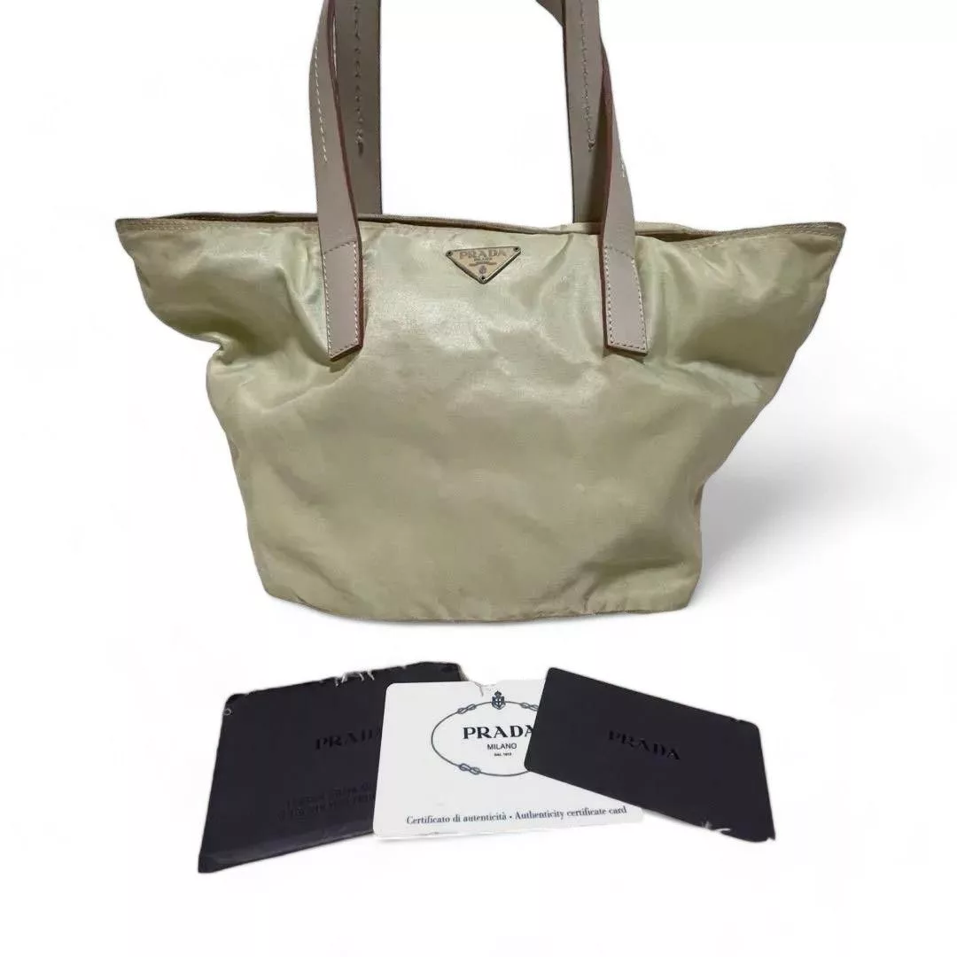 Prada Handle Bags Prada - Tessuto Basic Nylon Lino Beige Handbag City Card