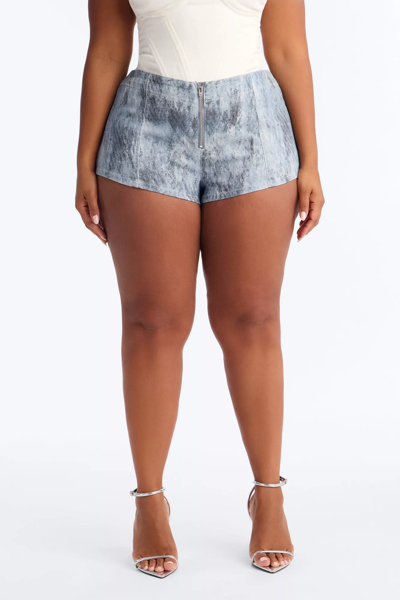 Cassie Twill Micro Short - Blue/combo