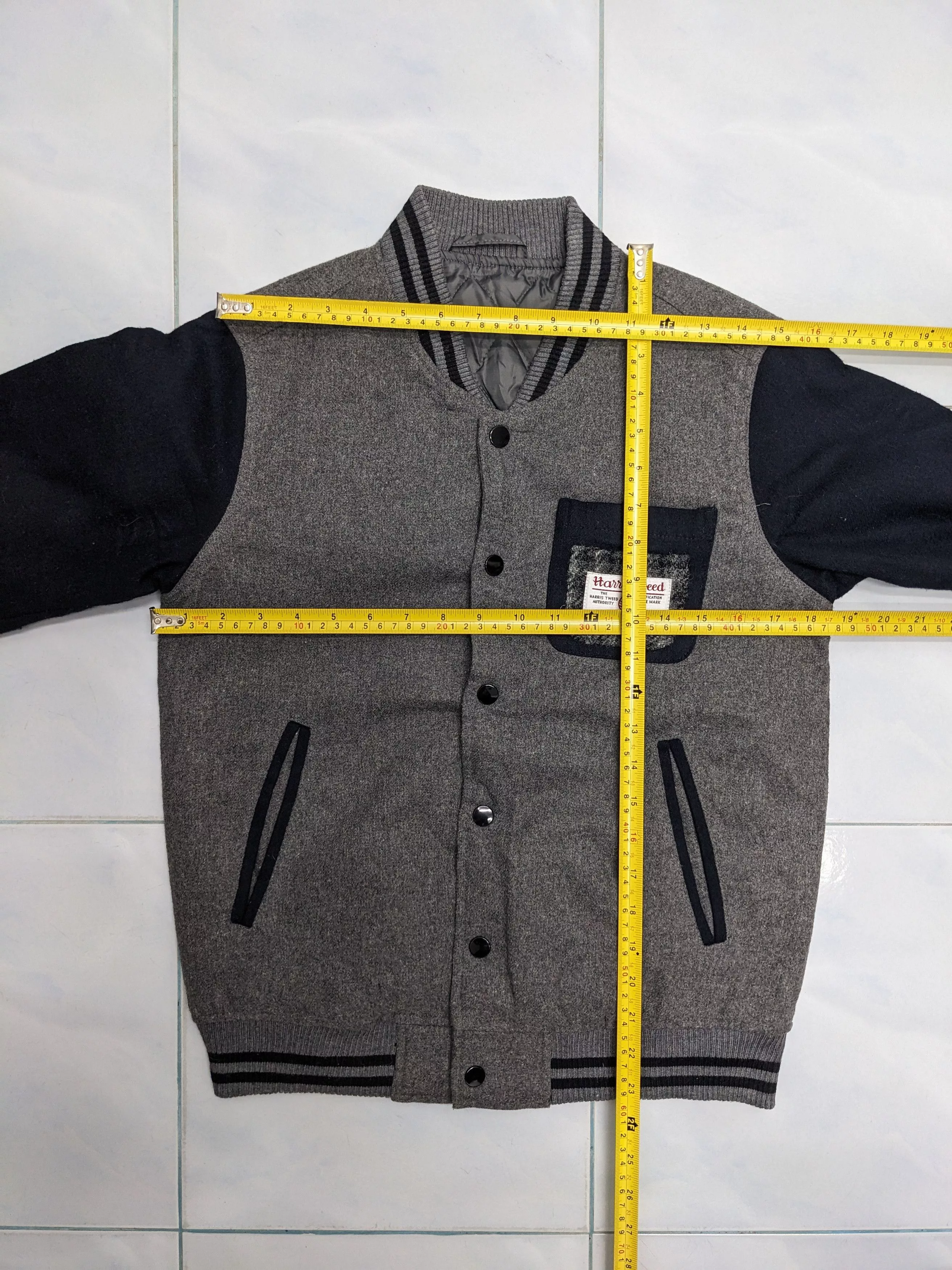 Harris Tweed Light Jackets Harris Tweed HARIS TWEED VARSITY JACKET SINGLE POCKET Multi Vintage