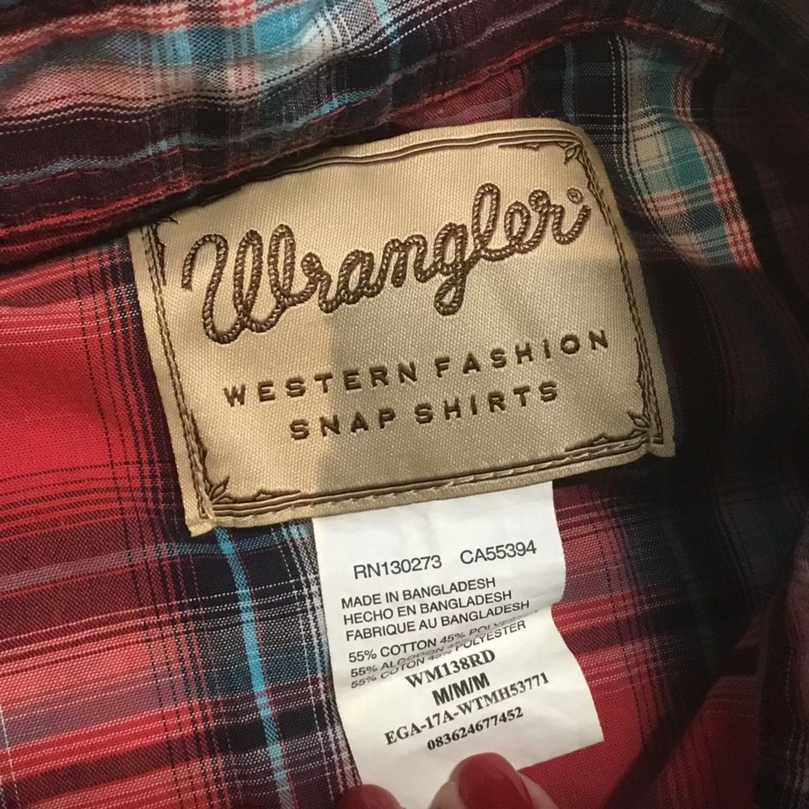 Wrangler Shirts Button Ups Wrangler Plaid Button Down Blue