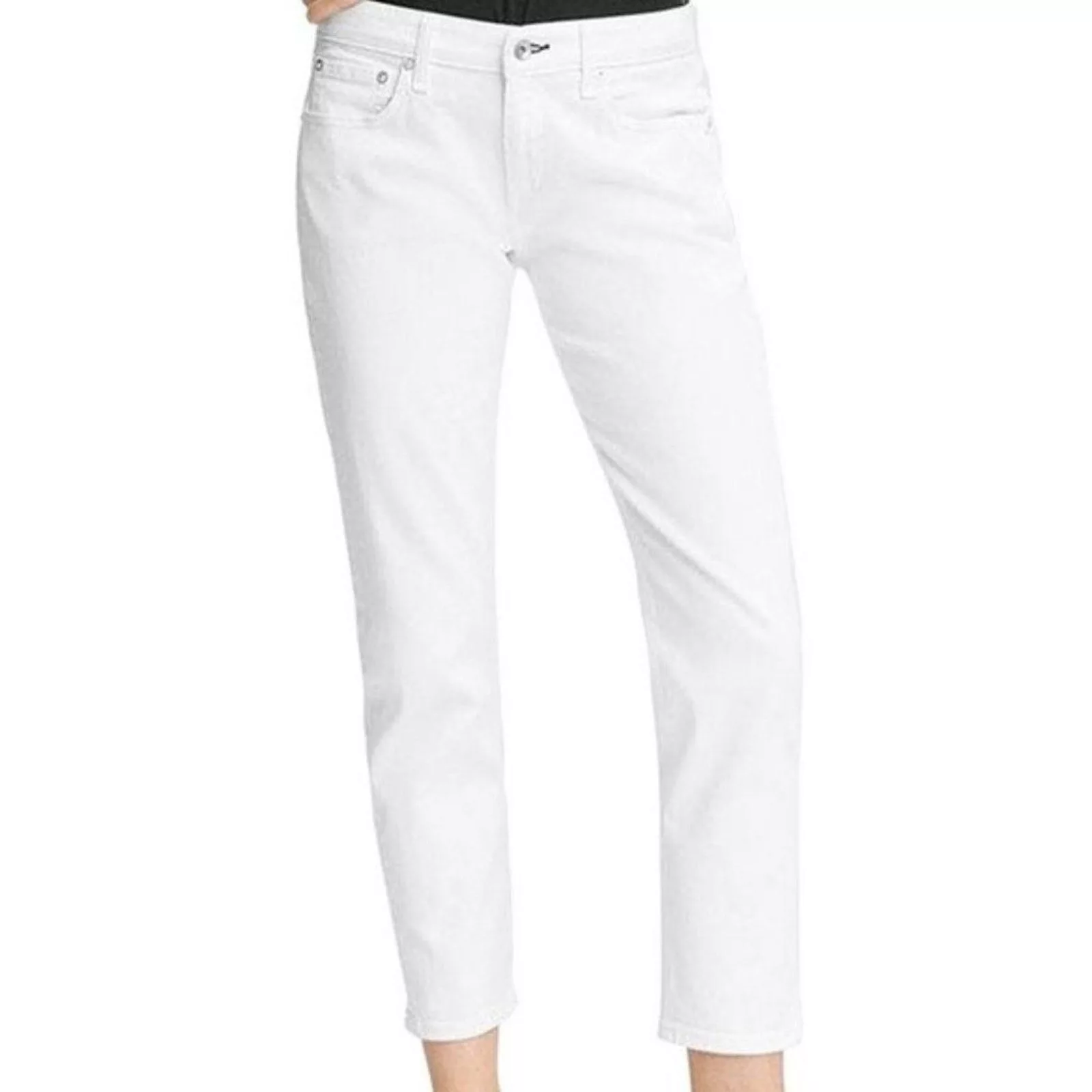 Rag & Bone Jeans RAG & BONE Aged Release White Raw Hem Skinny Jeans Sz 25