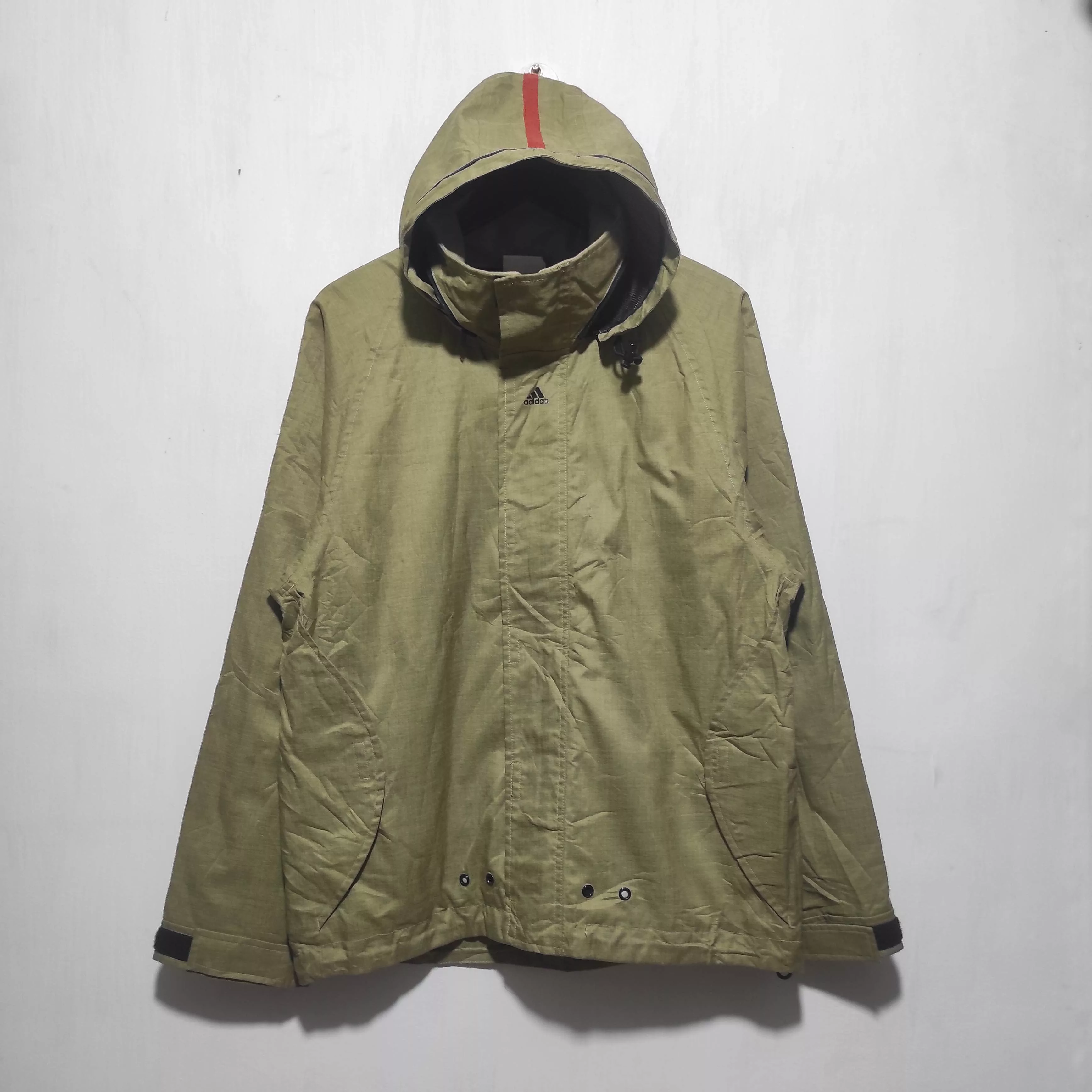 Adidas Heavy Coats Vintage Adidas Logo Center Outdoor Jacket Green Sportswear