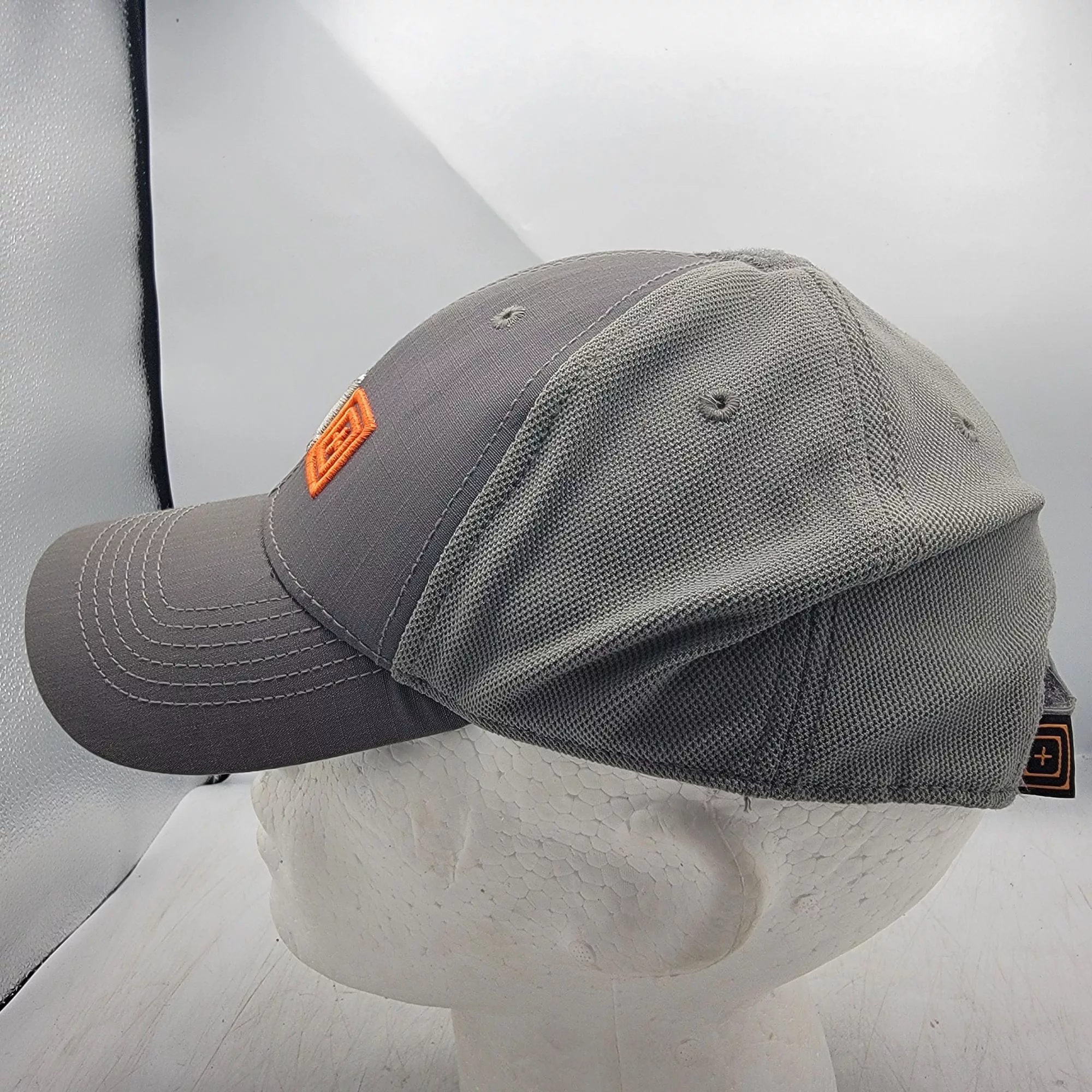 5.11 Hats 5.11 Tactical Gray Adjustable Cap With Orange Logo Embroider