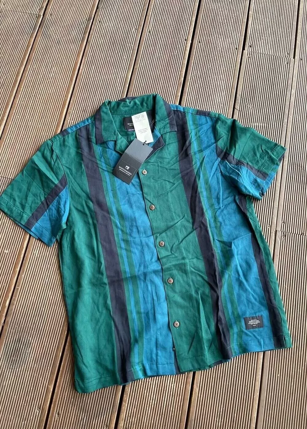 Scotch & Soda Shirts Button Ups Scotch & Soda Striped Polo Button Up Shirt Scotch&soda S Green