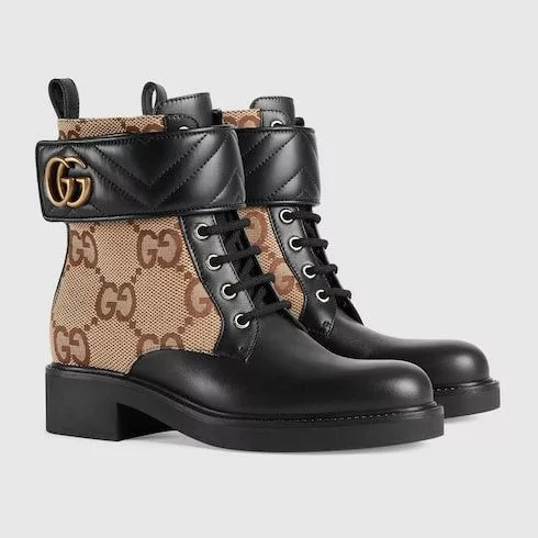 Gucci Miscellaneous Gucci Marmont Double G Ankle Boots SIZE 37 Beige