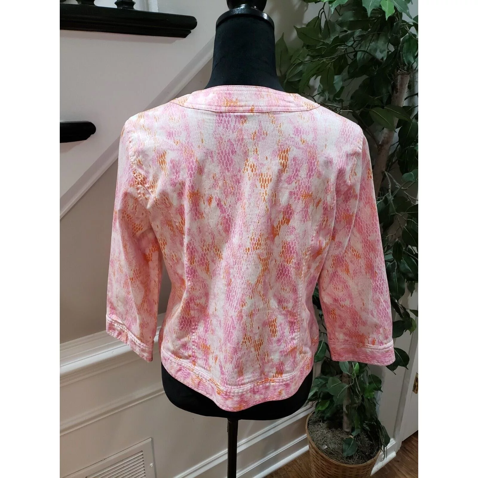 Other Jackets Other Lara Lane Snake Cotton Long Sleeve Snap Front Jacket Size 8 Pink