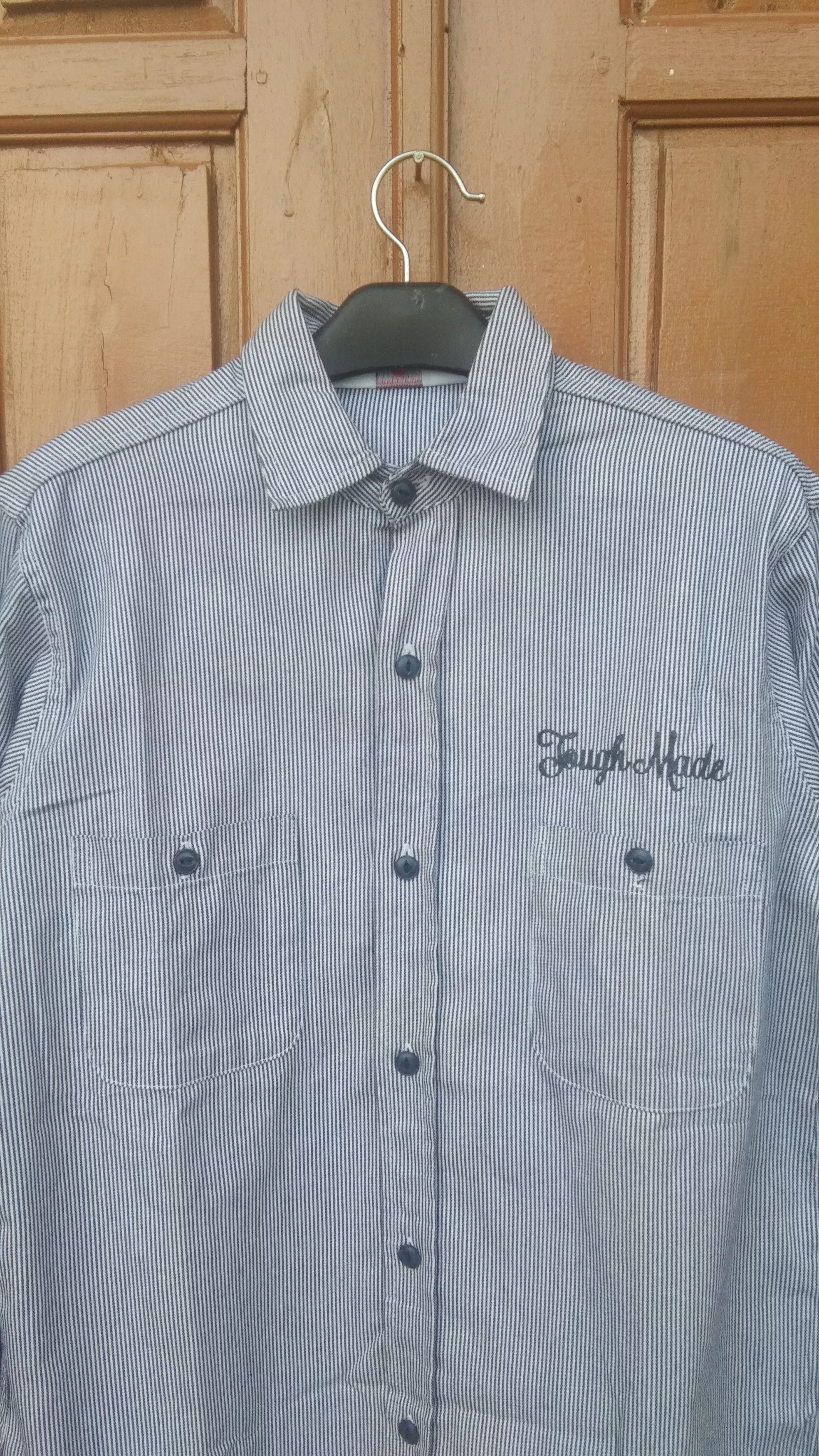 Ben Davis Shirts Button Ups Ben Davis × Vintage Vtg Ben davis blu stripe button up shirt Blue Streetwear