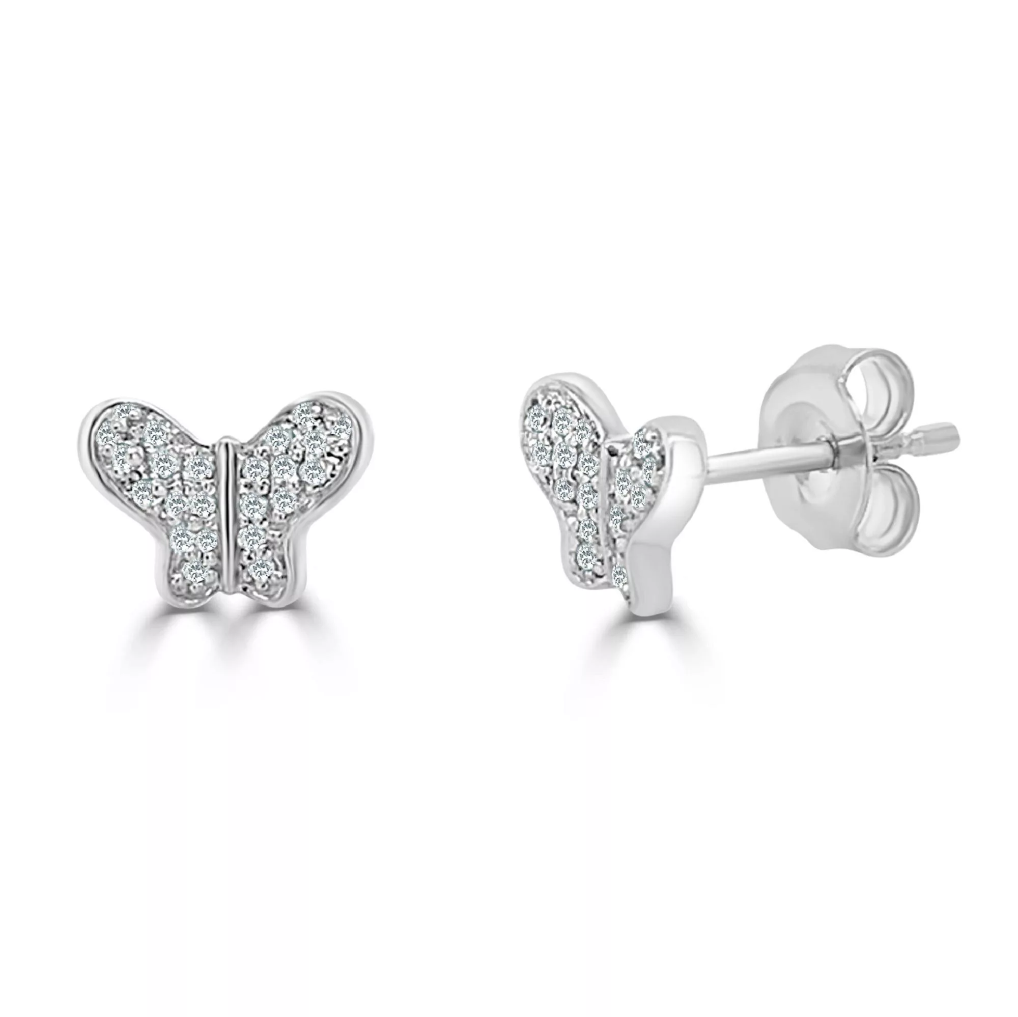 Other Rings Other 14k White Gold & Diamond Butterfly Studs