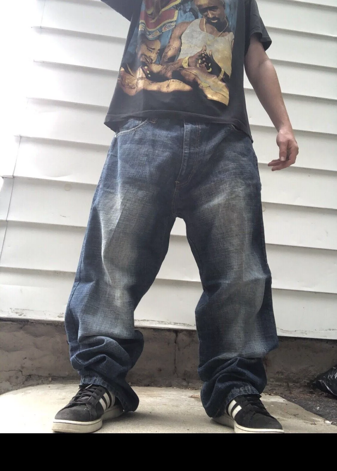 Karl Kani Denim Karl Kani × Vintage VTG y2k baggy jeans Karl kani embroidered faded skater 40x32 Blue Streetwear