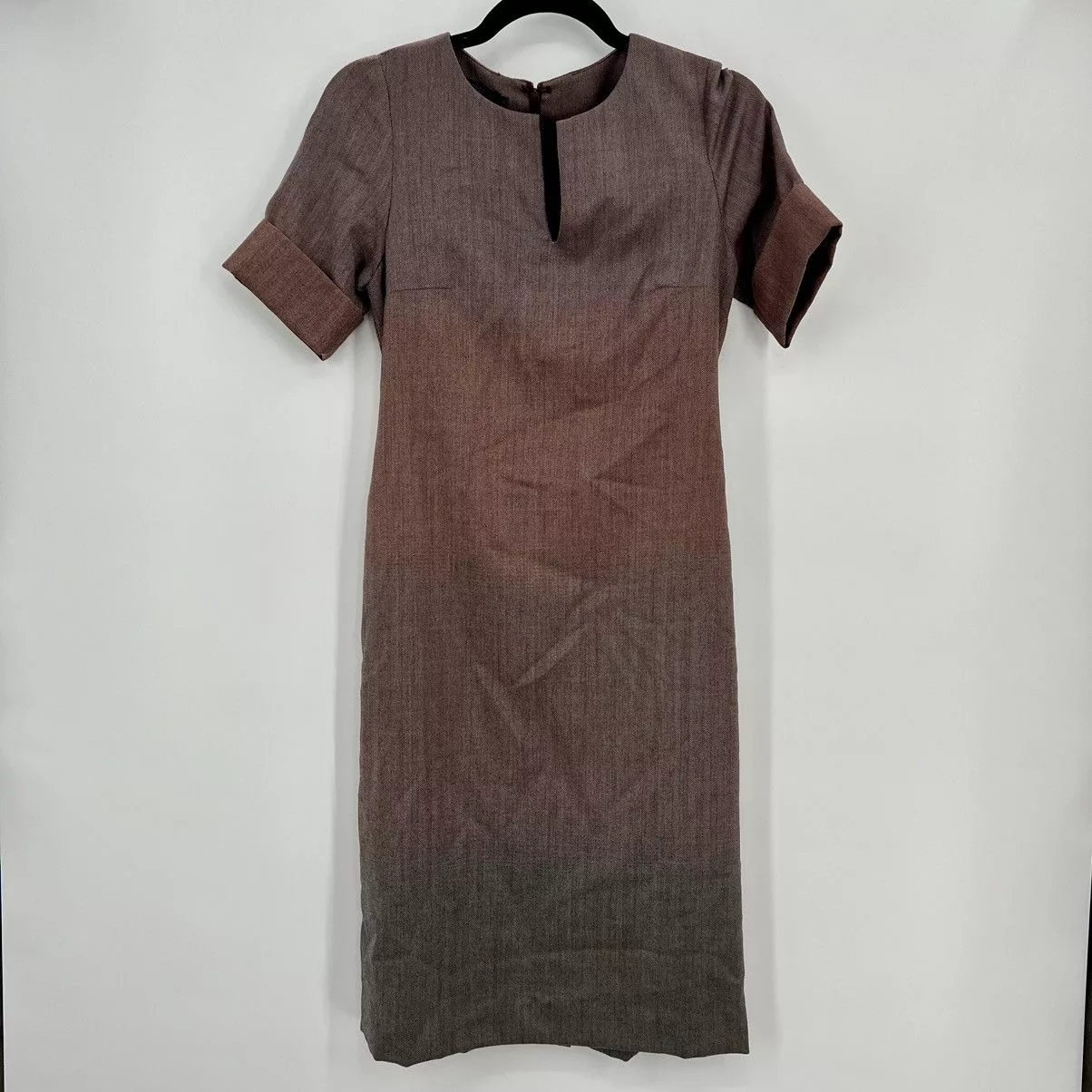 Pendleton Mini Dresses Pendleton Ombre Virgin Wool Business Mini Dress Herringbone Gray