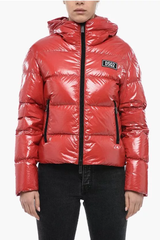 Dsquared2 Jackets Dsquared2 og1mm0624 Varnish Effect Down Jacket in Red