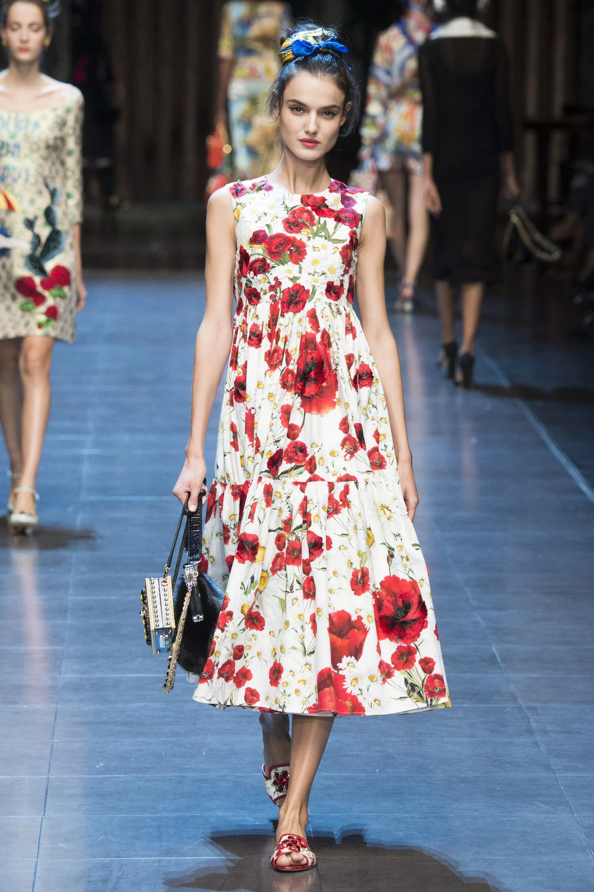 Dolce & Gabbana Midi Dresses Dolce & Gabbana SS'16 Dress Midi in Floral Print White