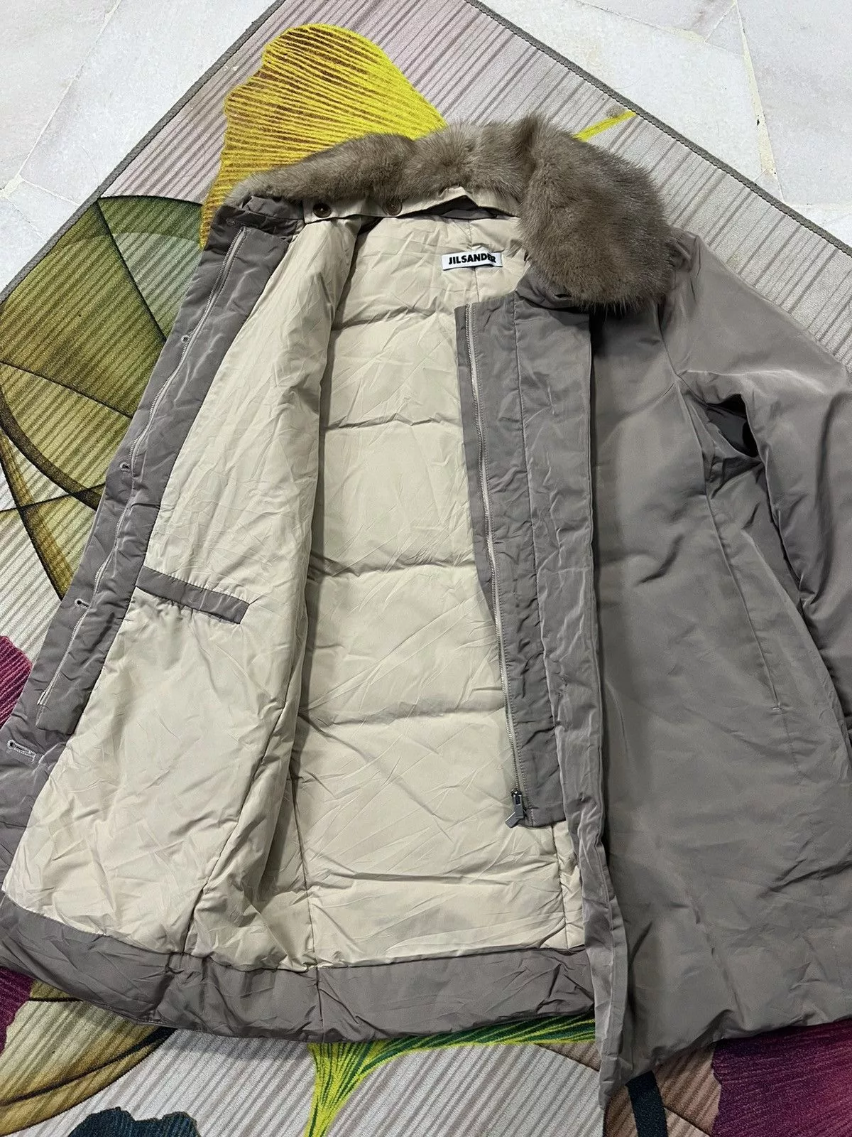 Designer Light Jackets Designer × Jil Sander 💥 RARE JIL SANDER FUR COLLAR Gray Vintage