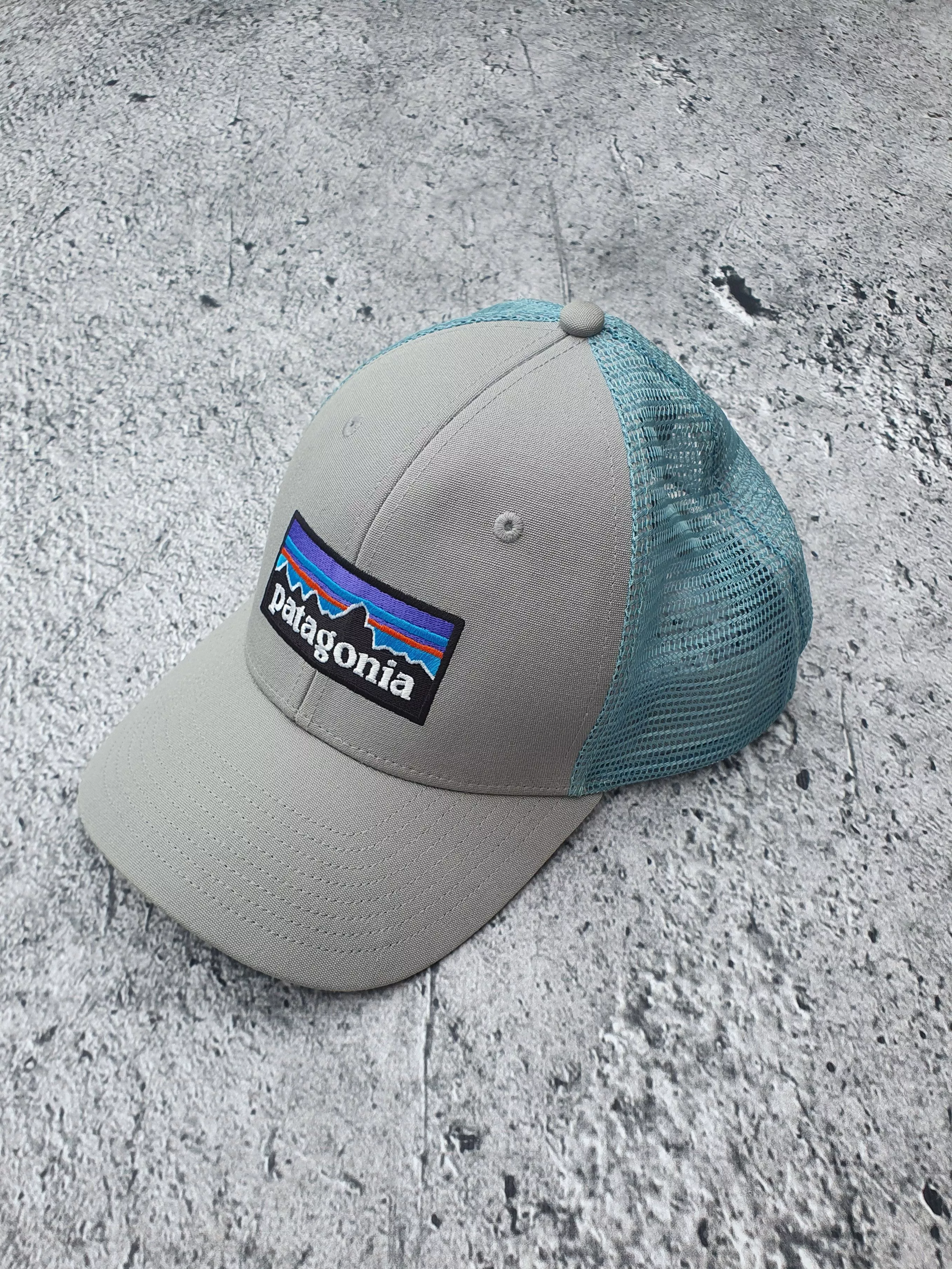 Patagonia Hats Patagonia mesh snap back trucker hat embroidered logo Gray Gorpcore