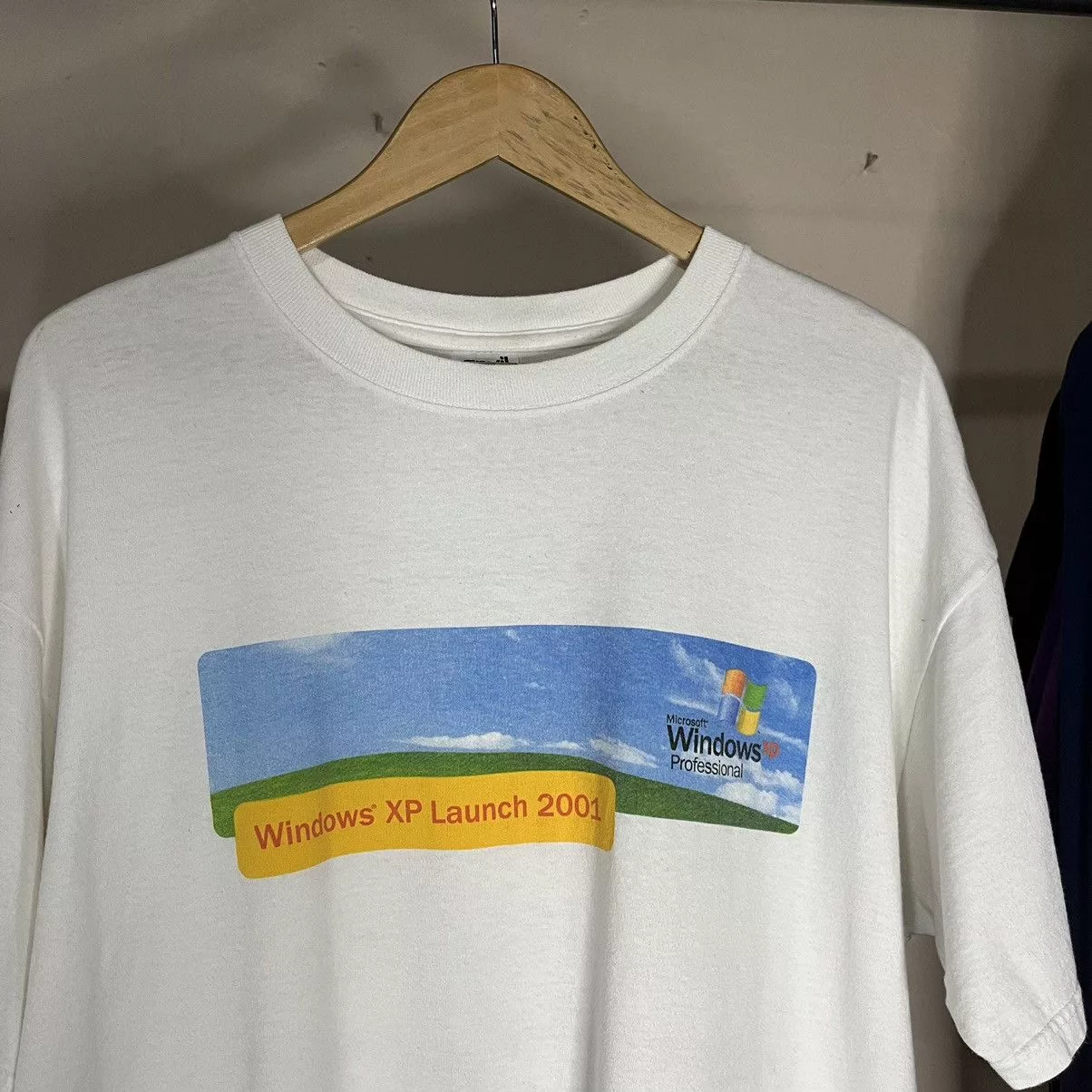 Vintage Short Sleeve T Shirts Vintage Windows XP Promo tee 2001’ White