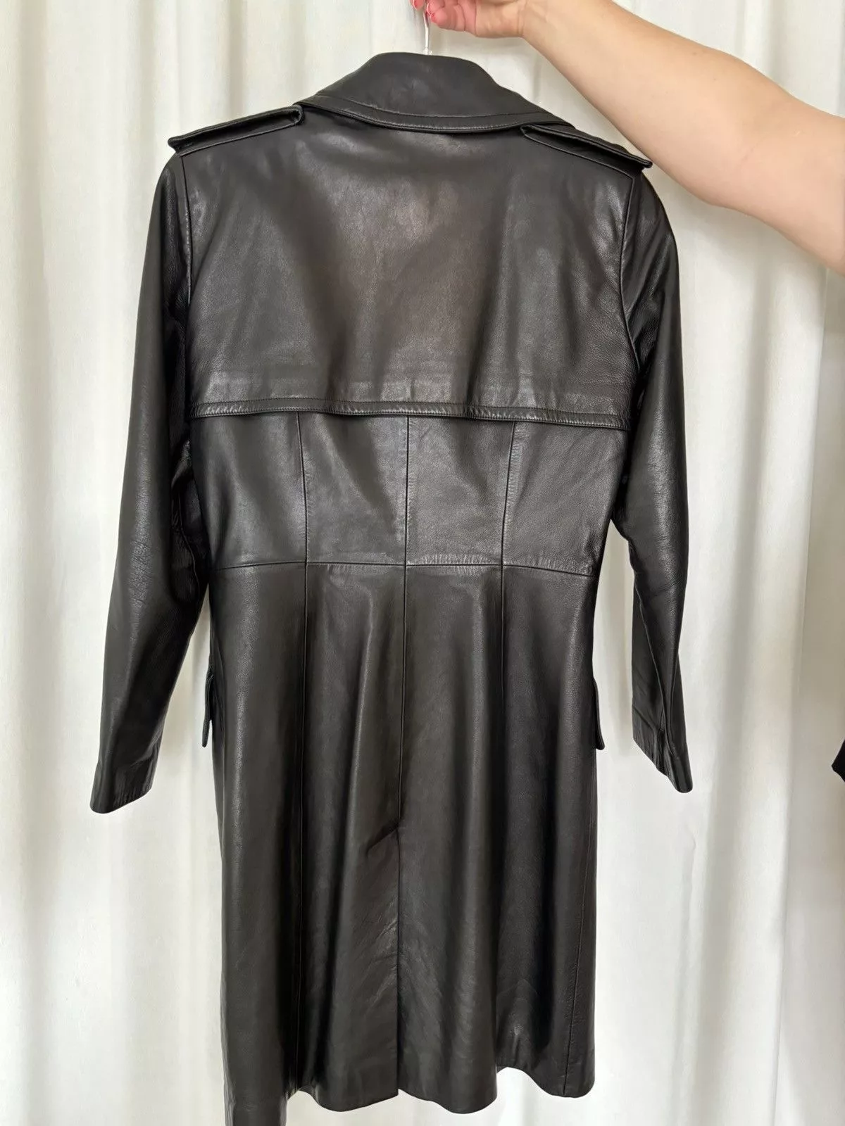 Versace Leather Jackets Versace Leather Coat in IT44 Black