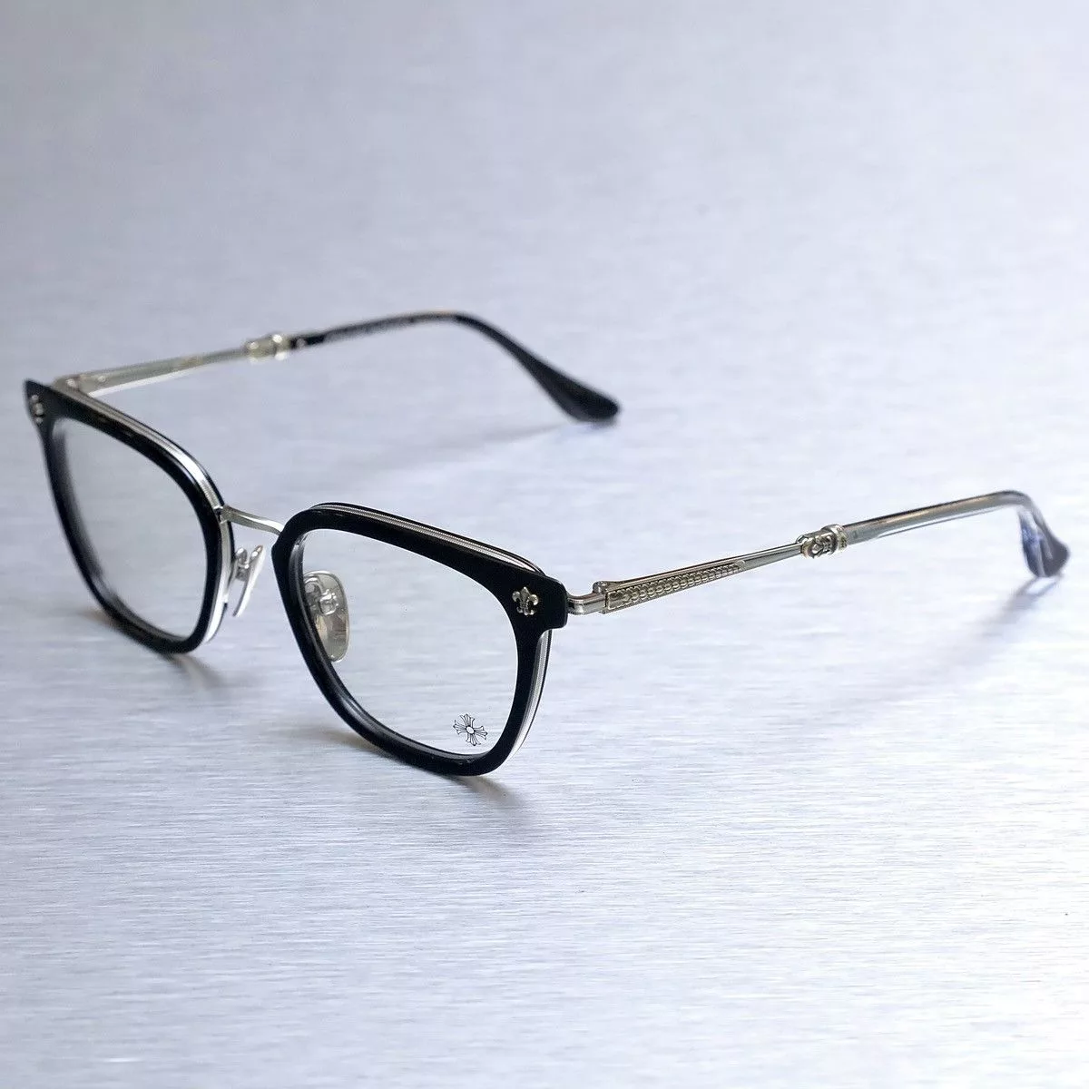Chrome Hearts Glasses CHROME HEARTS STRAPADICTOME GLASSES Silver