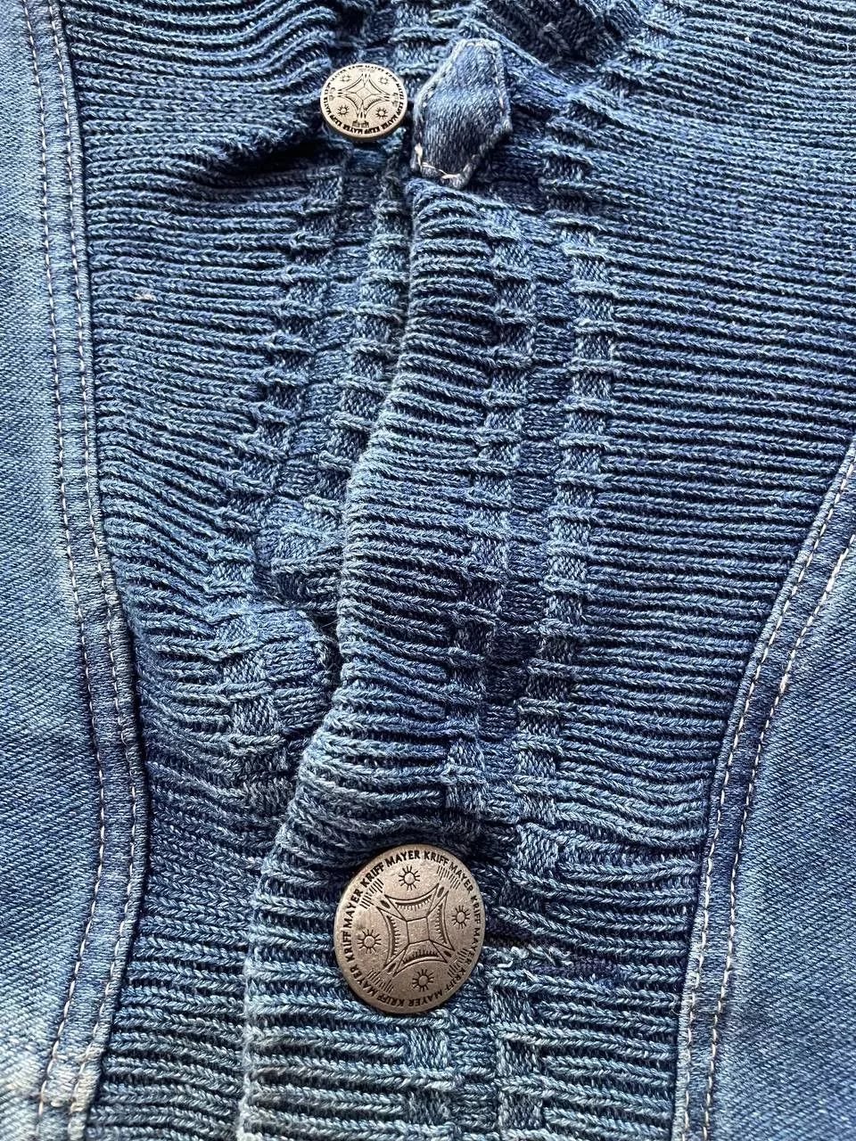 Designer Light Jackets Designer × Japanese Brand Kriff Mayer Button Up Cotton Jacket Blue