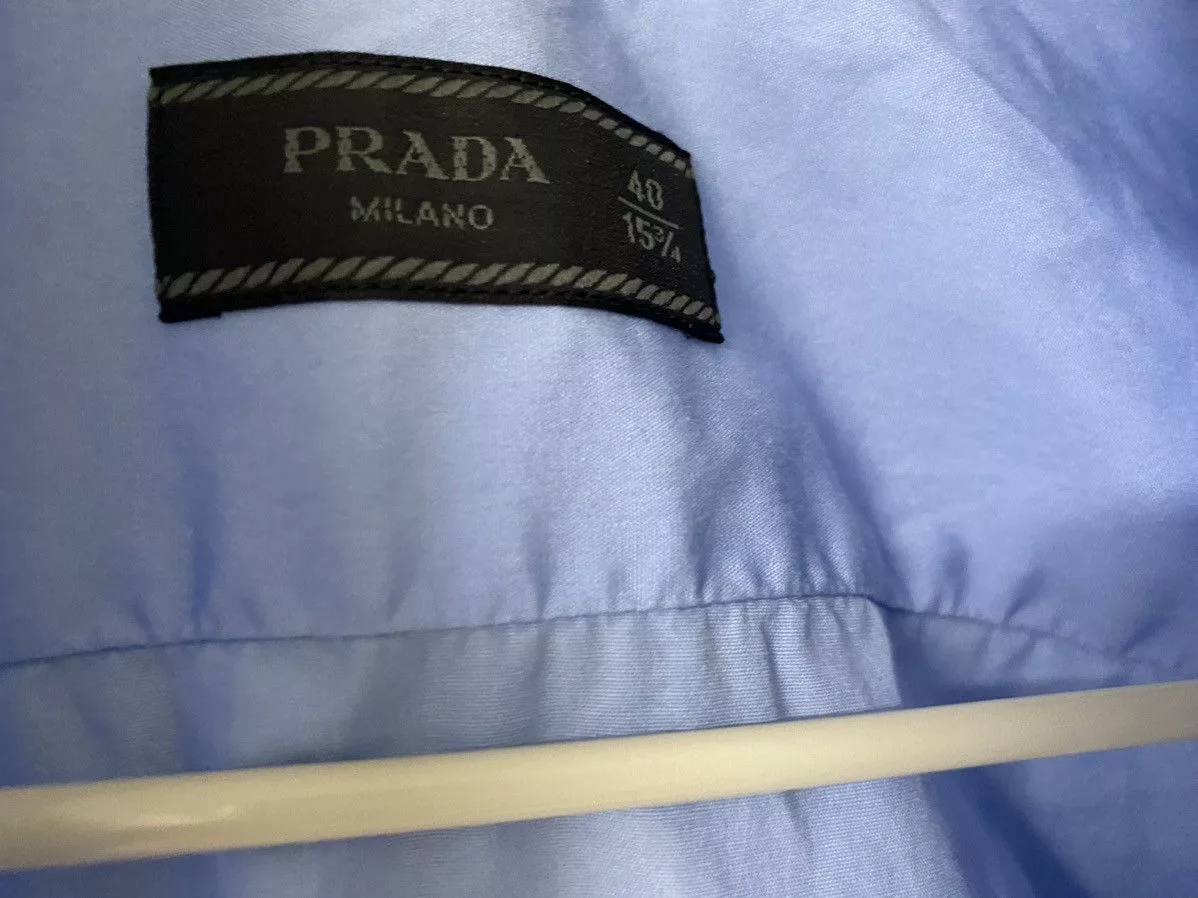 Prada Shirts Button Ups Prada big logo shirts Blue