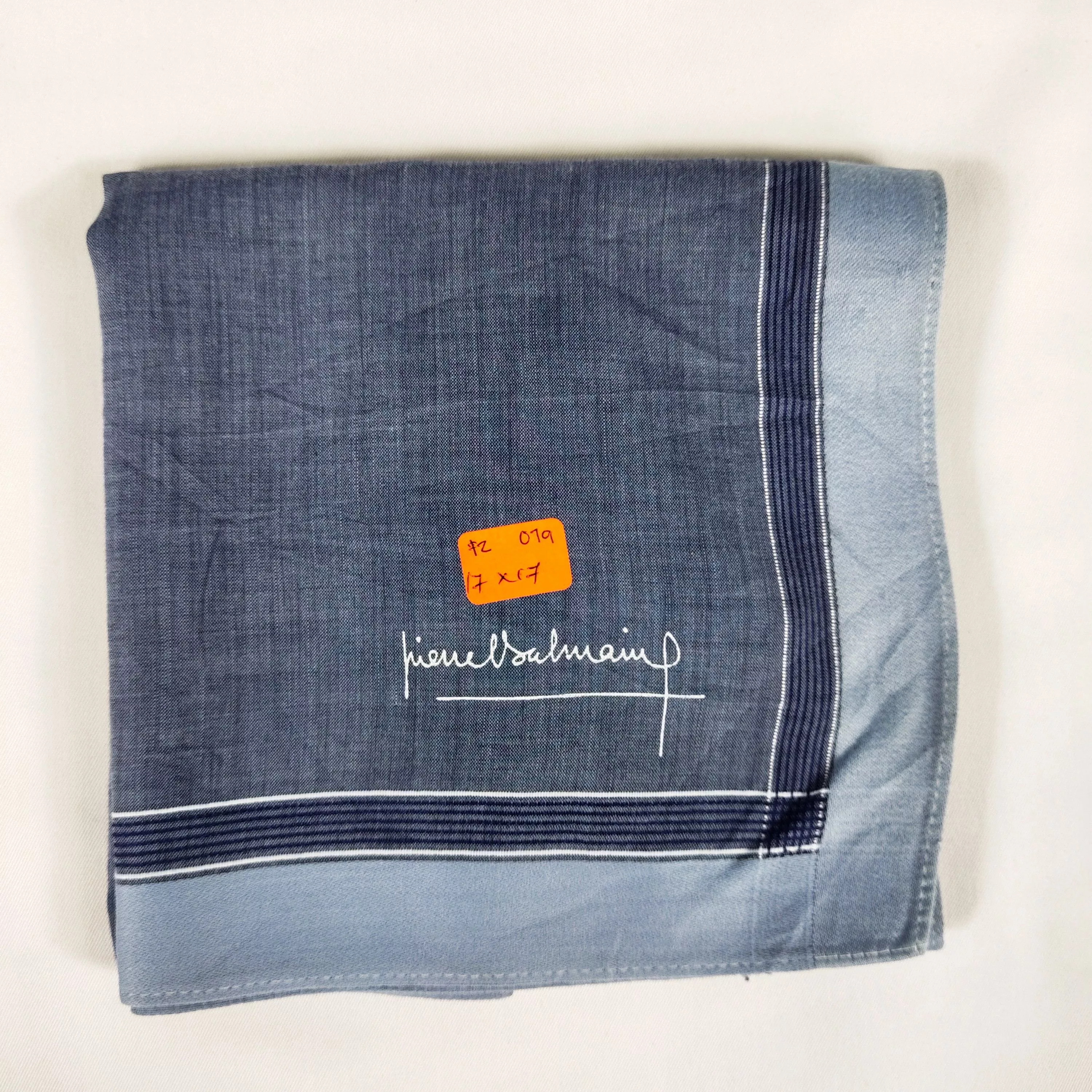 Pierre Balmain Ties Pocketsquares Pierre Balmain × Vintage Pierre Balmain Handkerchief / Neckerchief / Bandana FZ079 Blue
