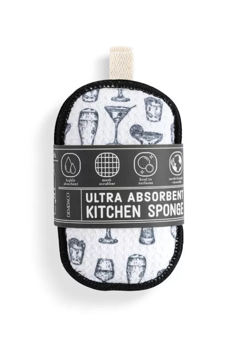 Absorbent Sponges Cocktail Glasses S/2