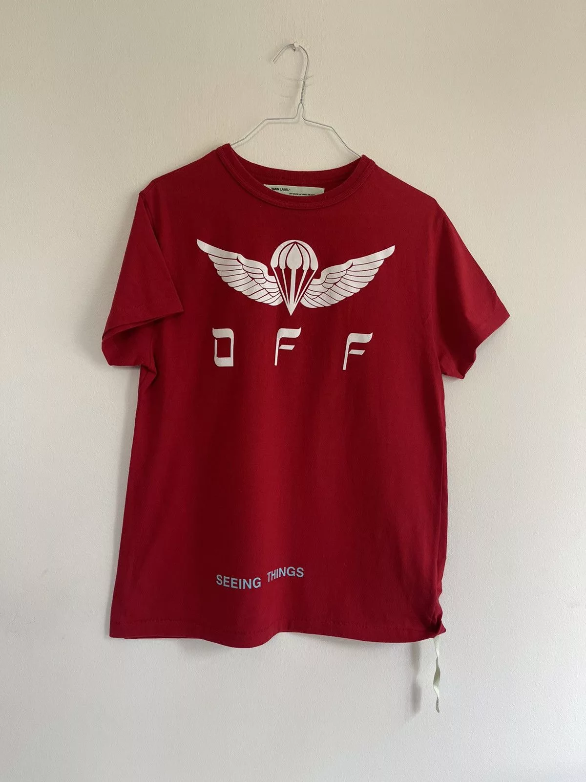 Off-White Short Sleeve T Shirts Off-White Off white parachute TEE Red