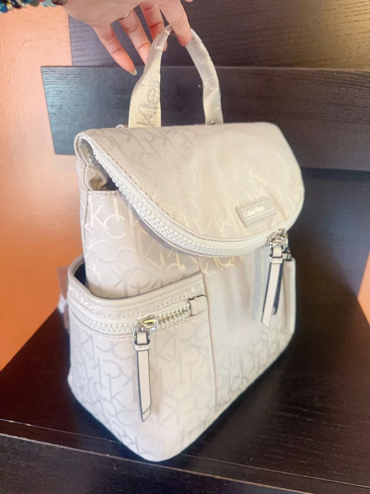 Calvin Klein Backpacks $178 Calvin Klein Shine Convertible Zip-round Beige