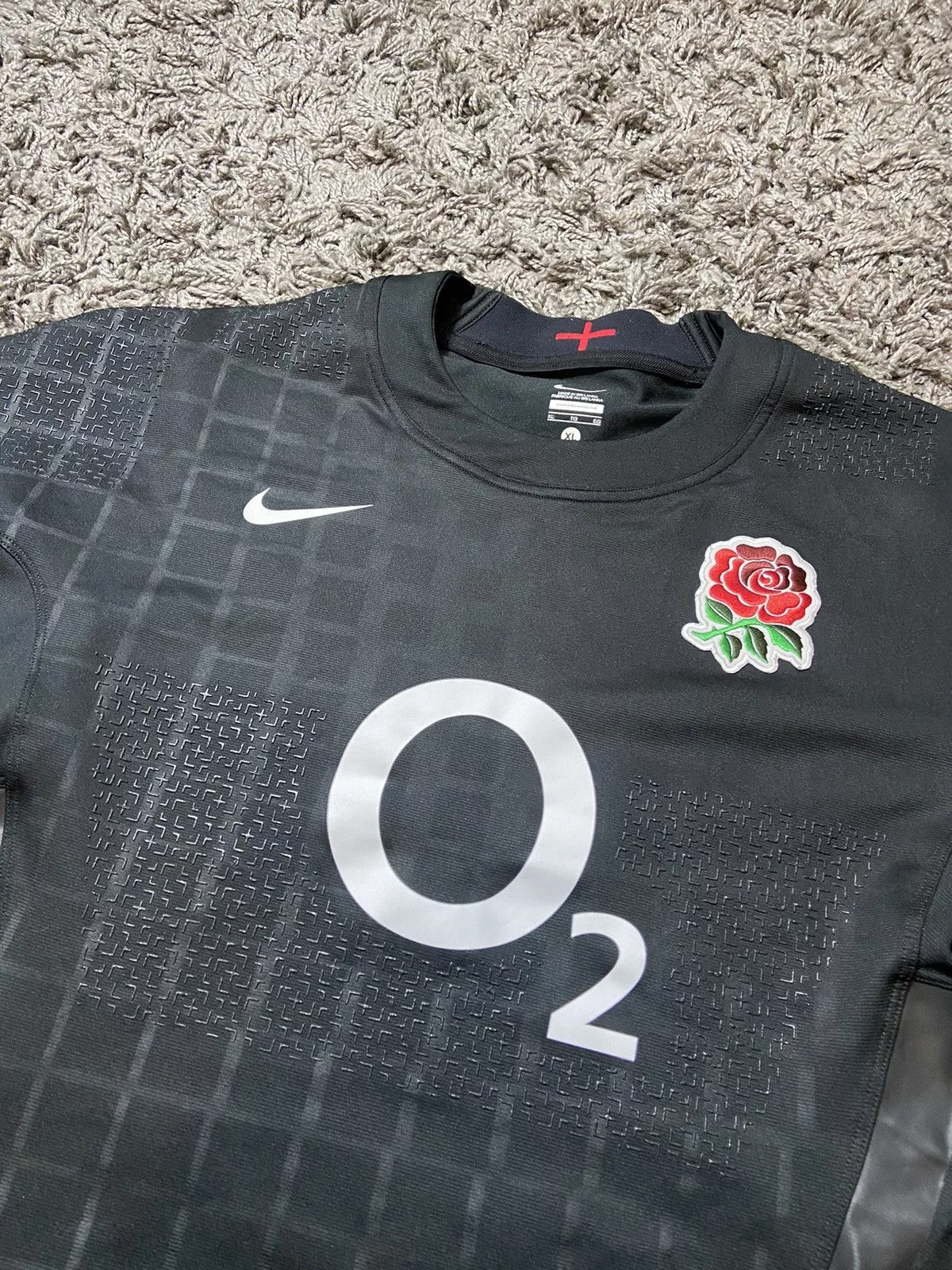 Nike Jerseys Nike × Vintage NIKE REGBY ENGLAND PLAYER ISSUE MATCH PLAYER VERSION JERSEY Black