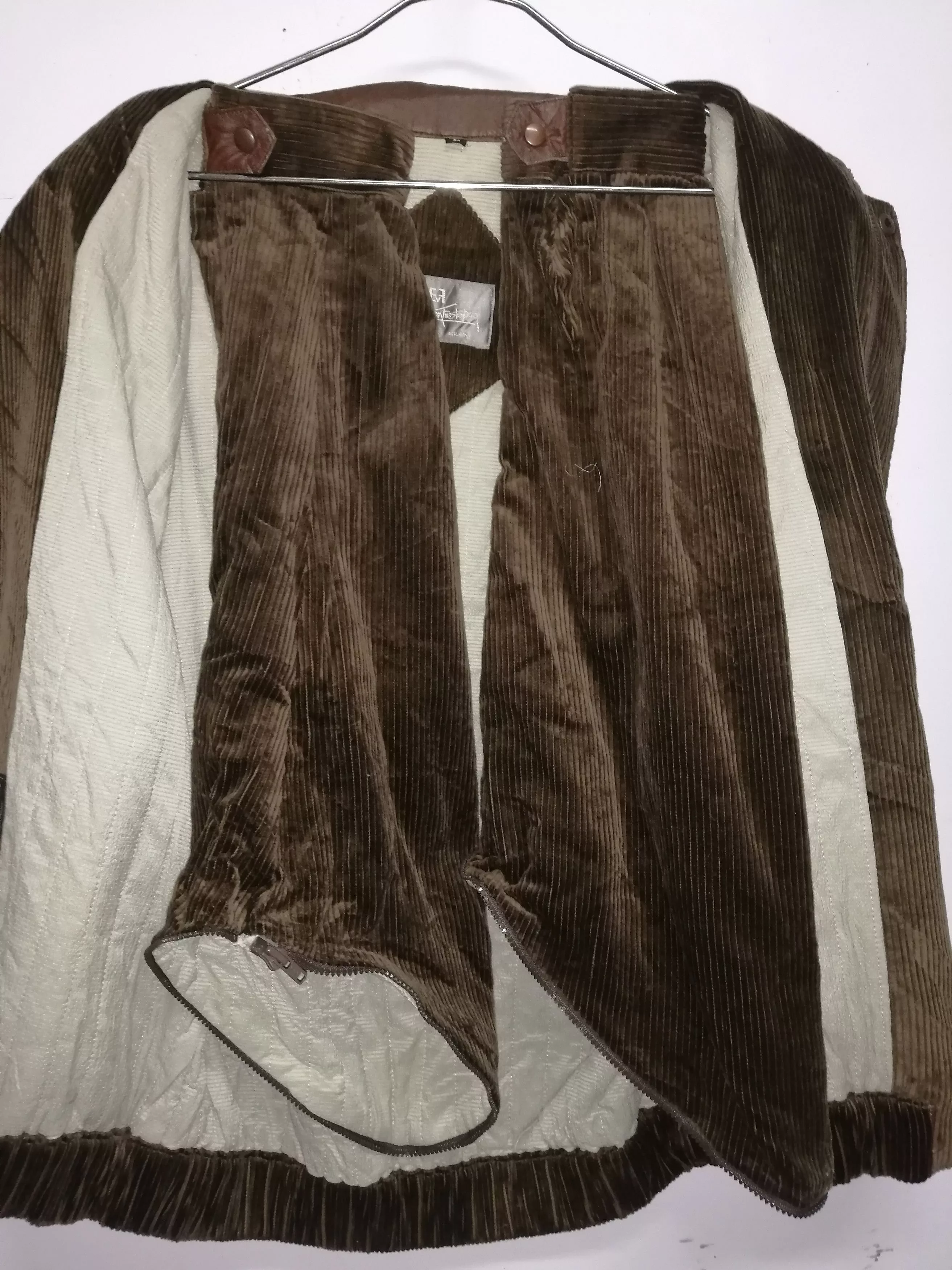 Designer Light Jackets Designer Egon Von Furstenberg Corduroy Jacket & Vest Combine Brown Vintage