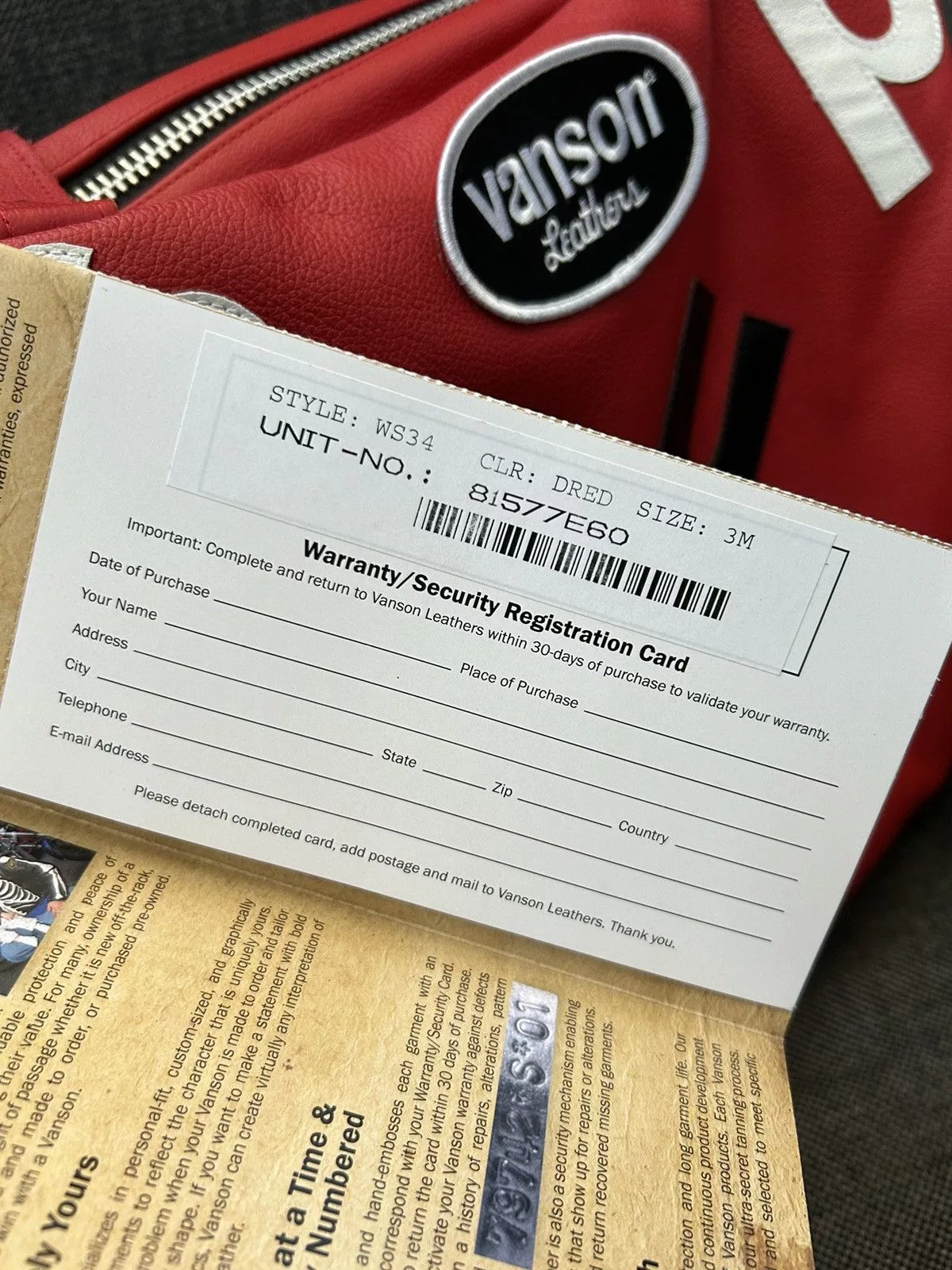 Supreme Supreme Supreme × Vanson Leathers Supreme Vanson Leathers Letters Bag Red