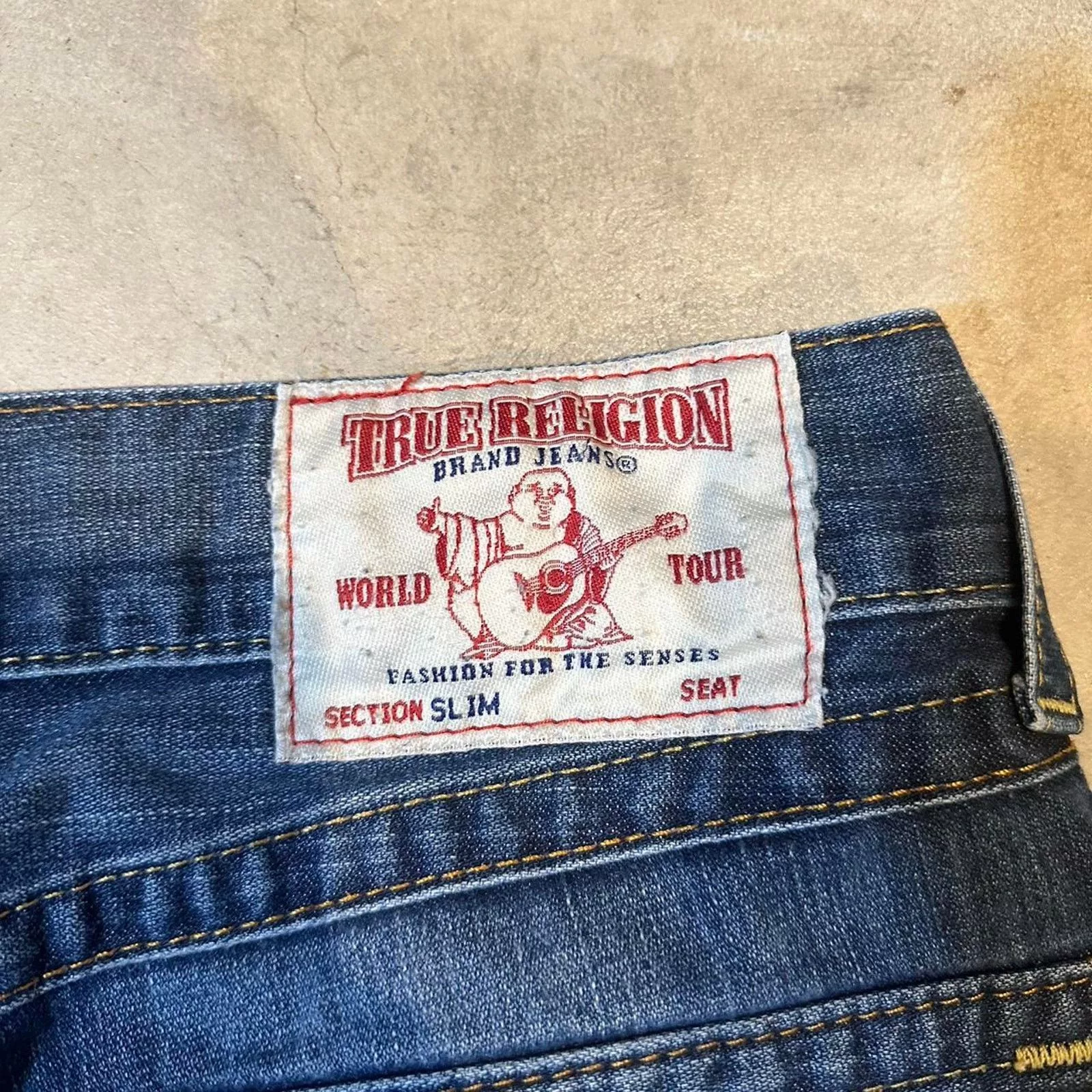 Y2K True Religion Denim Blue Slim Jeans Size 31x32