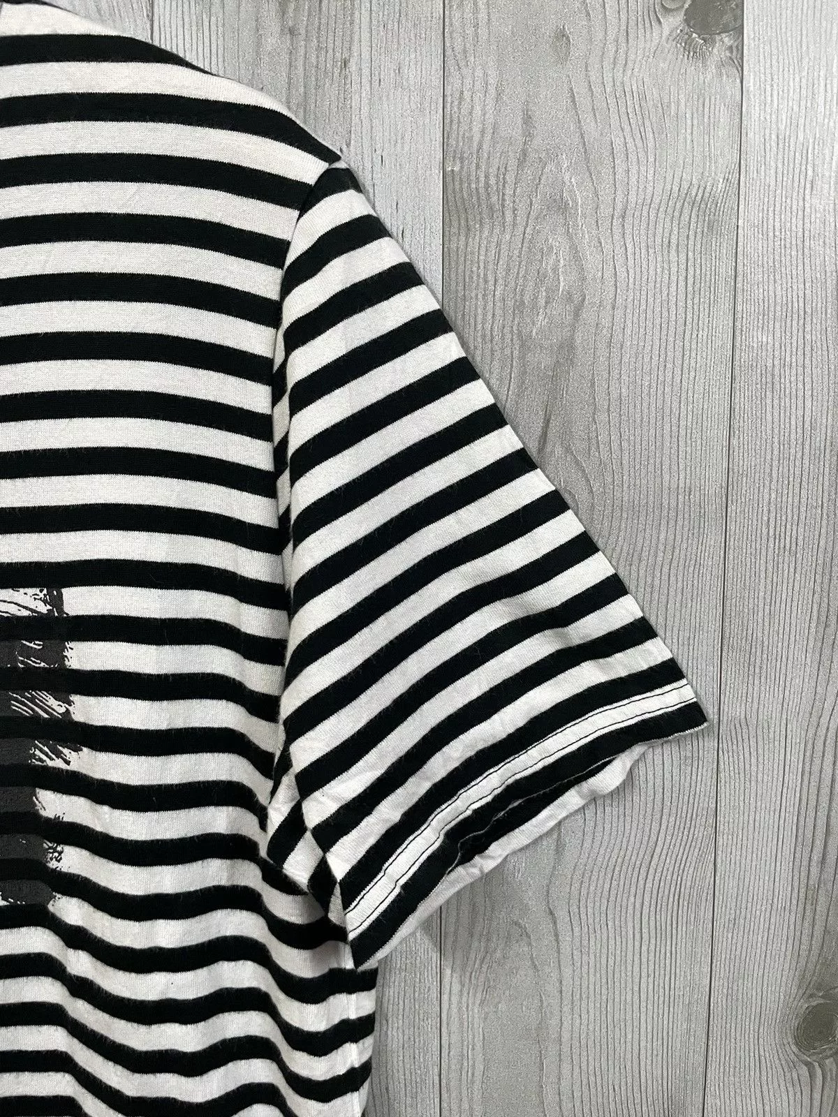 Nirvana Short Sleeve T Shirts Nirvana × Number (N)ine Number Nine x Nirvavana Stripe Tshirt Black