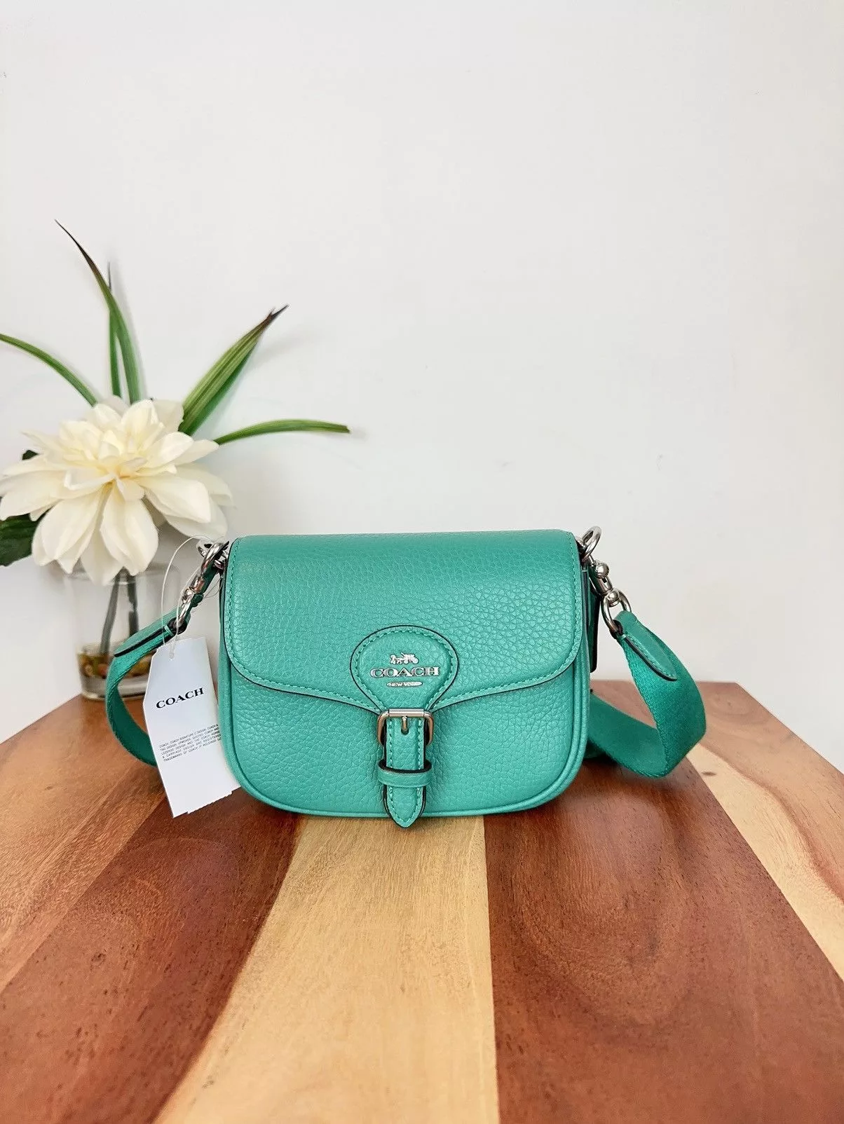 Coach Mini Bags NWT Coach Amelia Small Saddle Bag Green