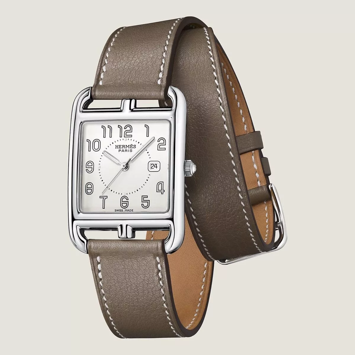 Hermes Watches Brand New Giftable Hermes Classic Cape Cod Large Model Gray