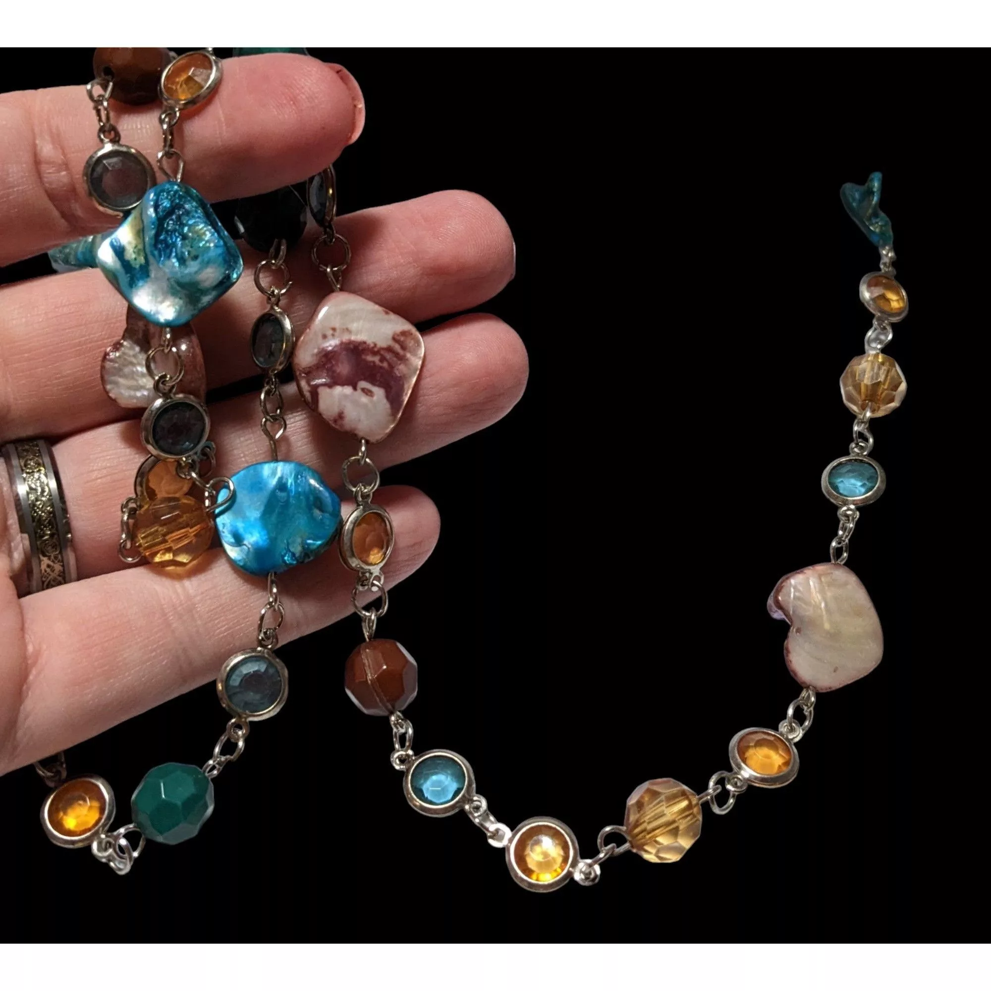 Other Necklaces Other Beachy Bohemian Shell Beaded Necklace Multi