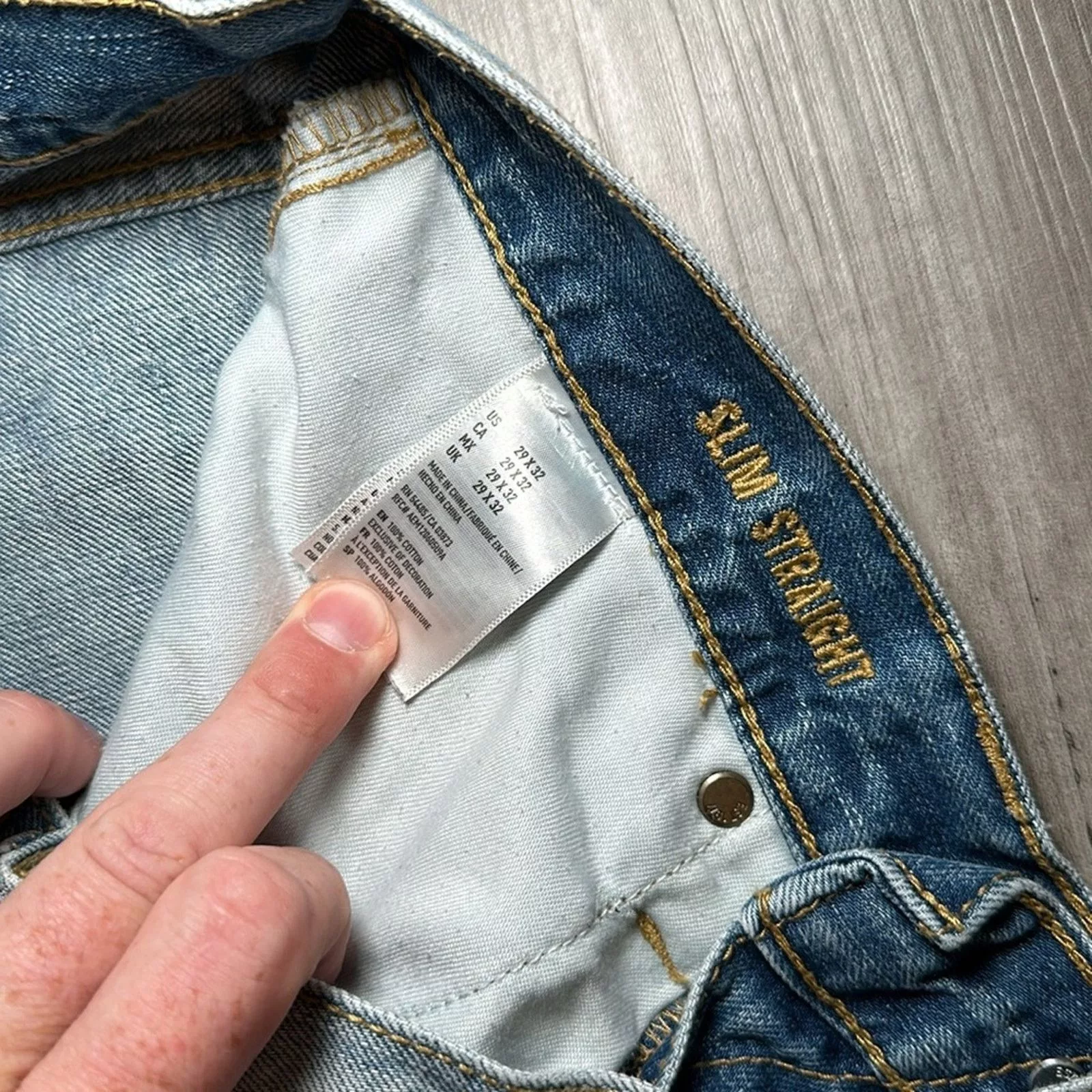 American Eagle Outfitters Denim American Eagle Outfitters American Eagle Distressed Slim Straight Jeans - 29x32 Blue