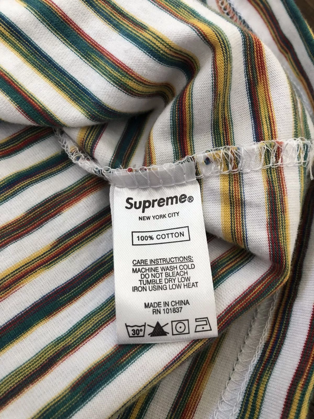 Supreme Short Sleeve T Shirts Supreme Static Stripe Tee White