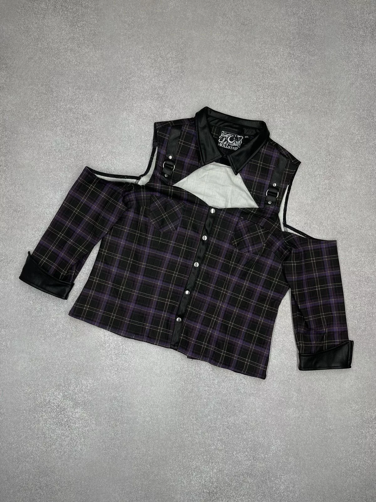 Killstar Button Ups Killstar × Vintage Killstar Women’s Light Jacket Into a cage Black Streetwear