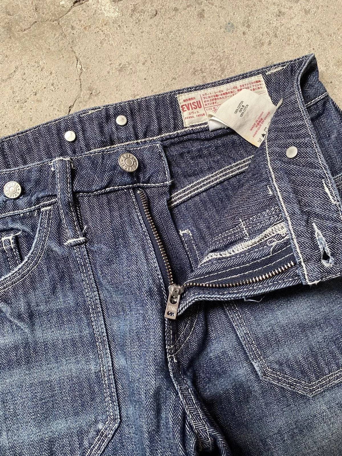 Evisu Jeans Evisu Seagull Big Logo Carpenter Pants Blue