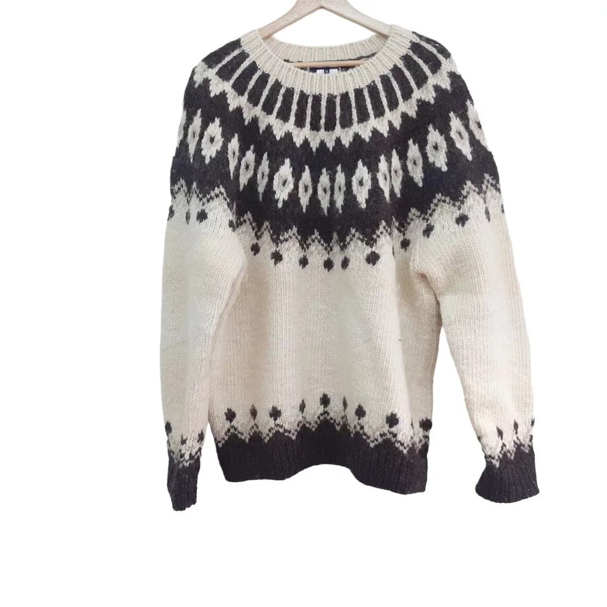 Comme des Garcons Sweaters Knitwear Comme des Garcons Sweater Wool Knitted Design Long Sleeve Ivory Beige